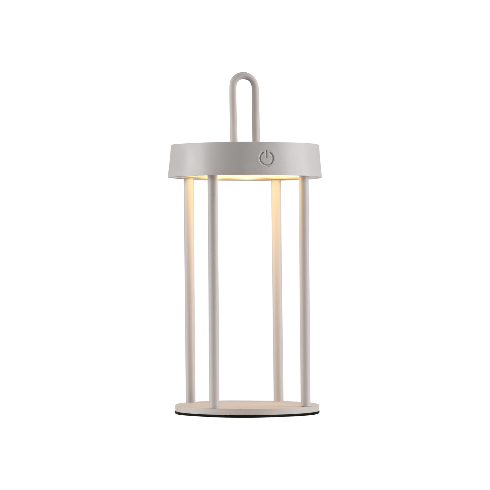 JUST LIGHT. LED tafellamp Anselm grijs-beige 28cm ijzer