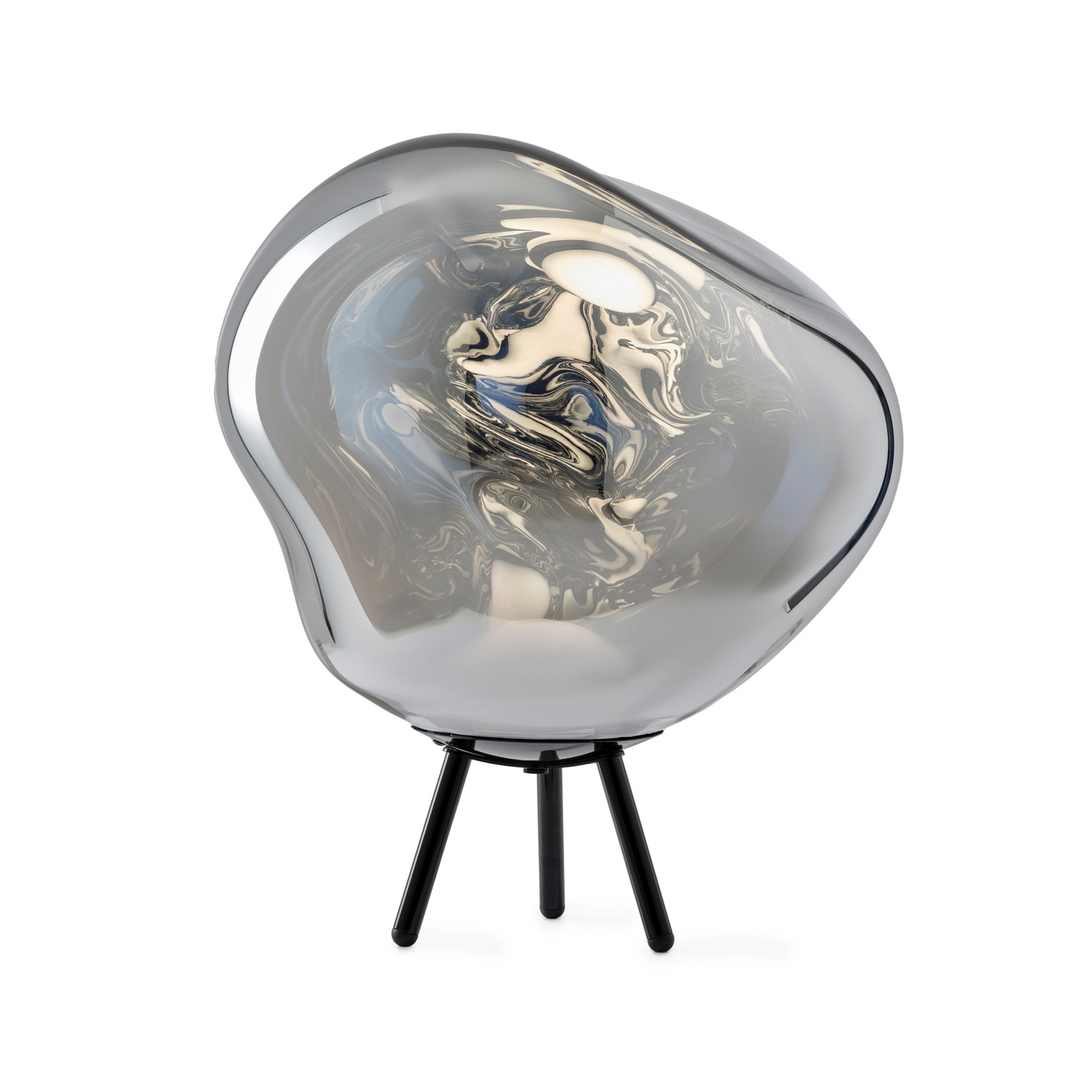 Tom Dixon Lâmpada LED recarregável para terraço Melt grande, prateada
