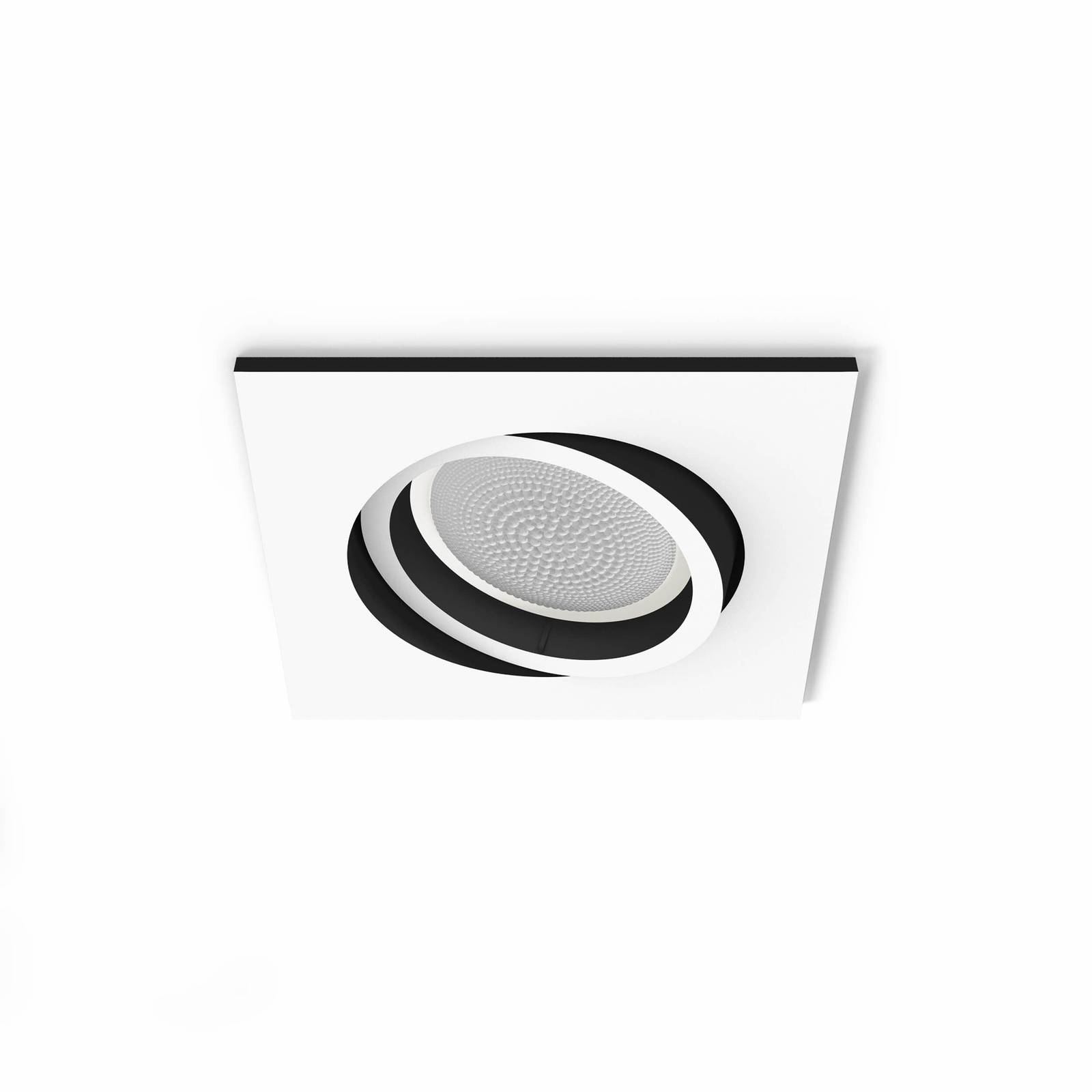 Philips Hue Milliskin LED downlight angular, white, for Living / Dining Room, plastic, GU10, 5 W, L: 9 cm, W: 9 cm
