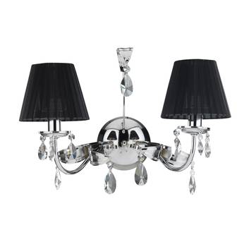 Wandlamp Jacqueline, 2-lamps, zwart