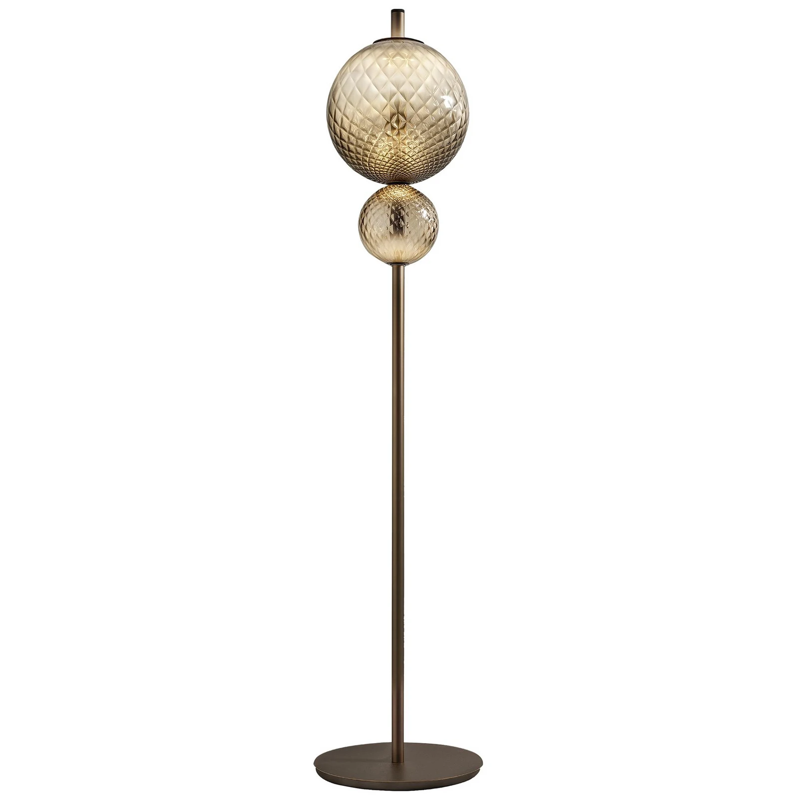 OLEV LED-gulvlampe TERRA&LUNA, brun, metall/glass 184 cm 927