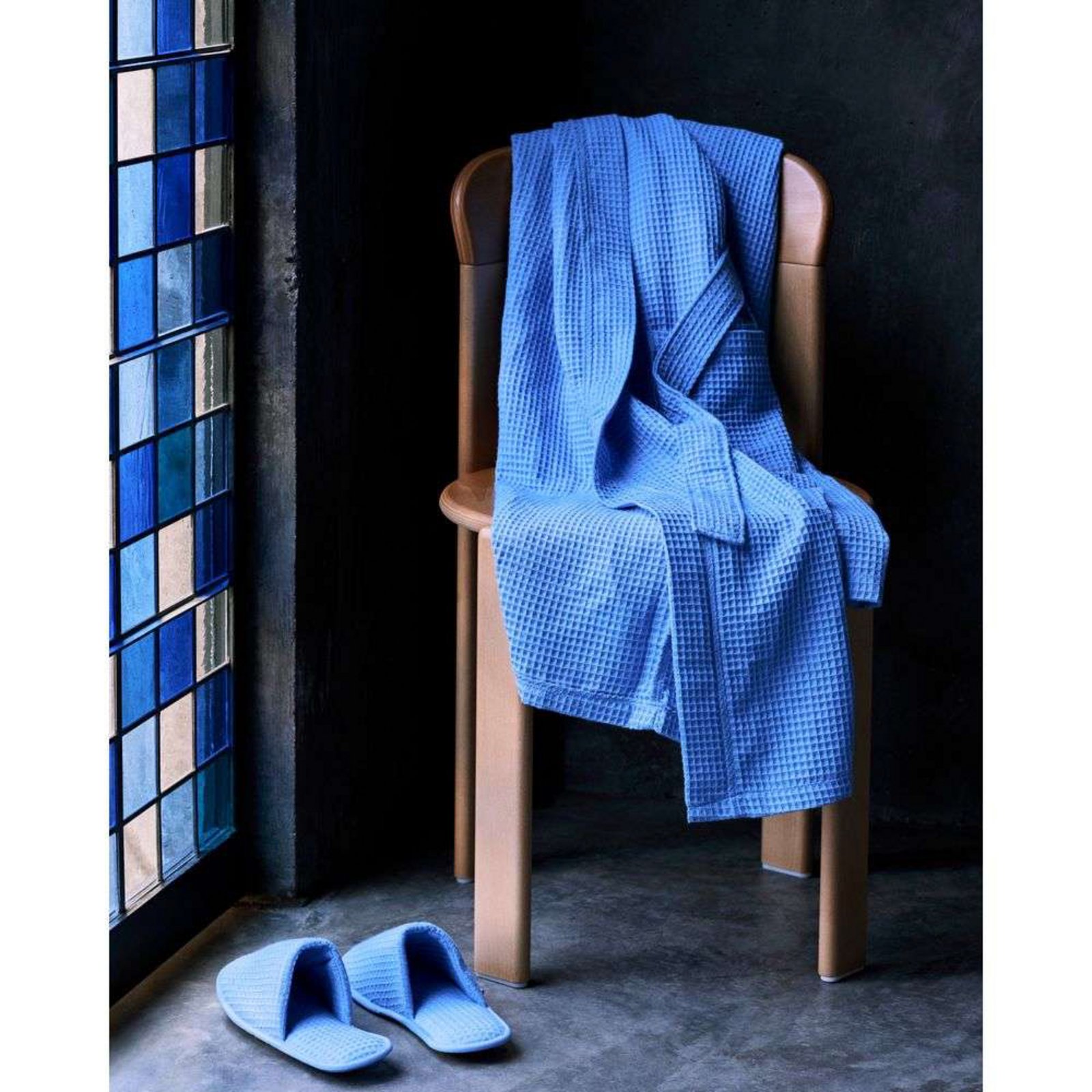 Waffle Bathrobe Sky Blue - HAY