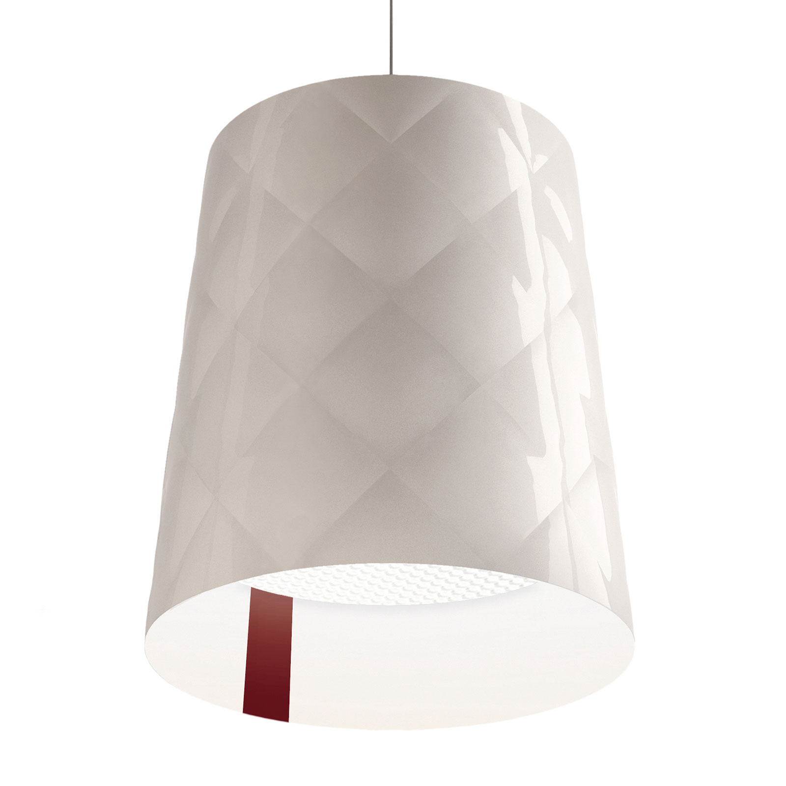 Kundalini New York hanging light, Ø 45 cm, white, for Living / Dining Room, plastic, E27, 30 W, energy efficiency: A++, H: 51 cm