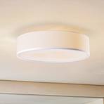 Lindby ceiling light Sebatin, Ø 50 cm, white, fabric, E27