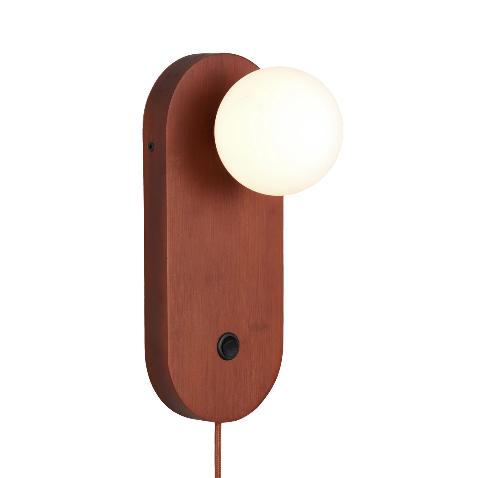 GOOD & MOJO Wandlampe Java, braun, Glas/Bambus, Stecker