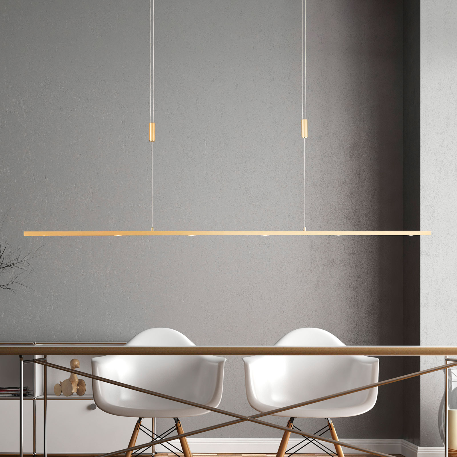 Lucande suspension LED Tolu, laiton, 139 cm