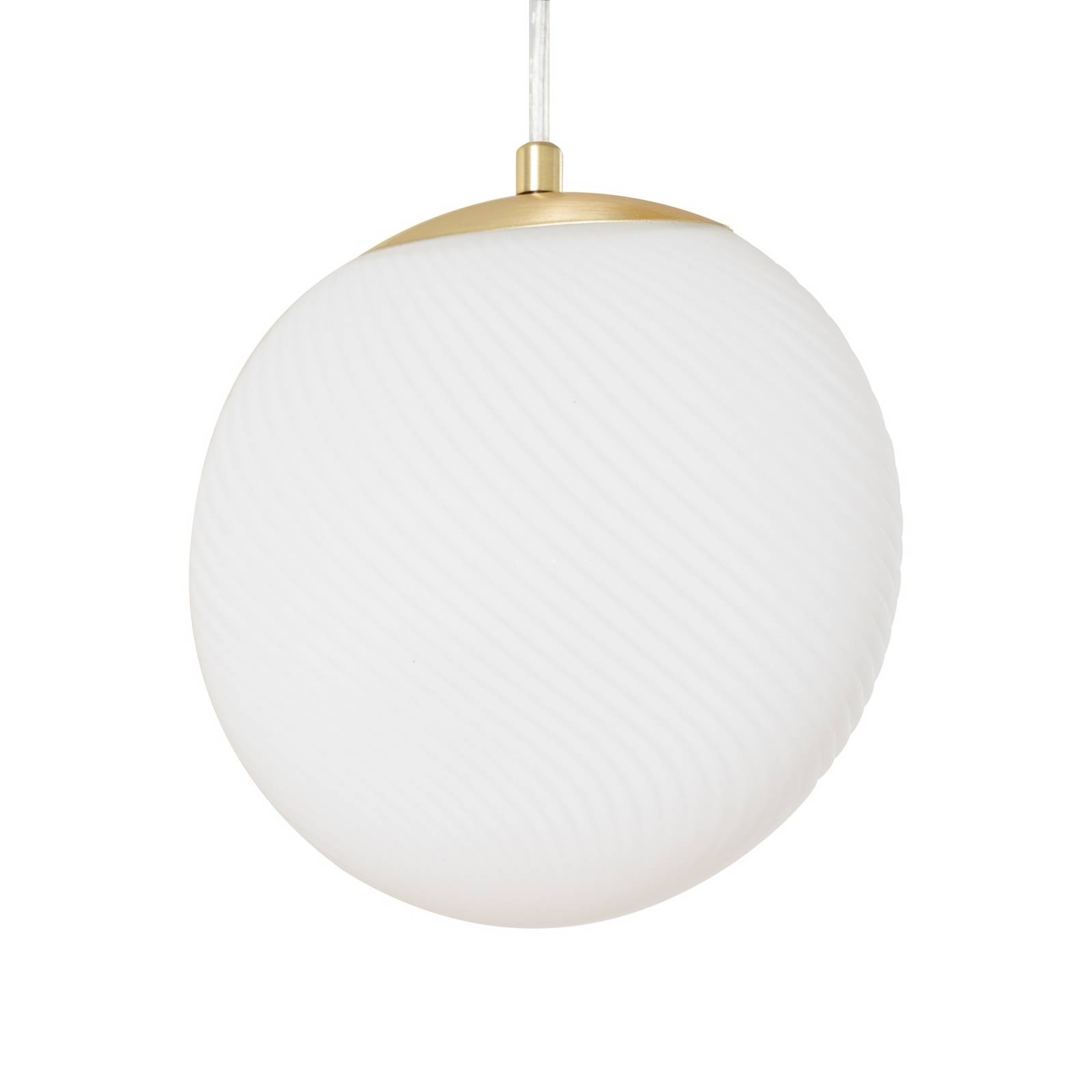 Lampa wisząca Lucande Lunelle, biały/mosiądz, szkło, 4-punktowa, Ø 40 cm