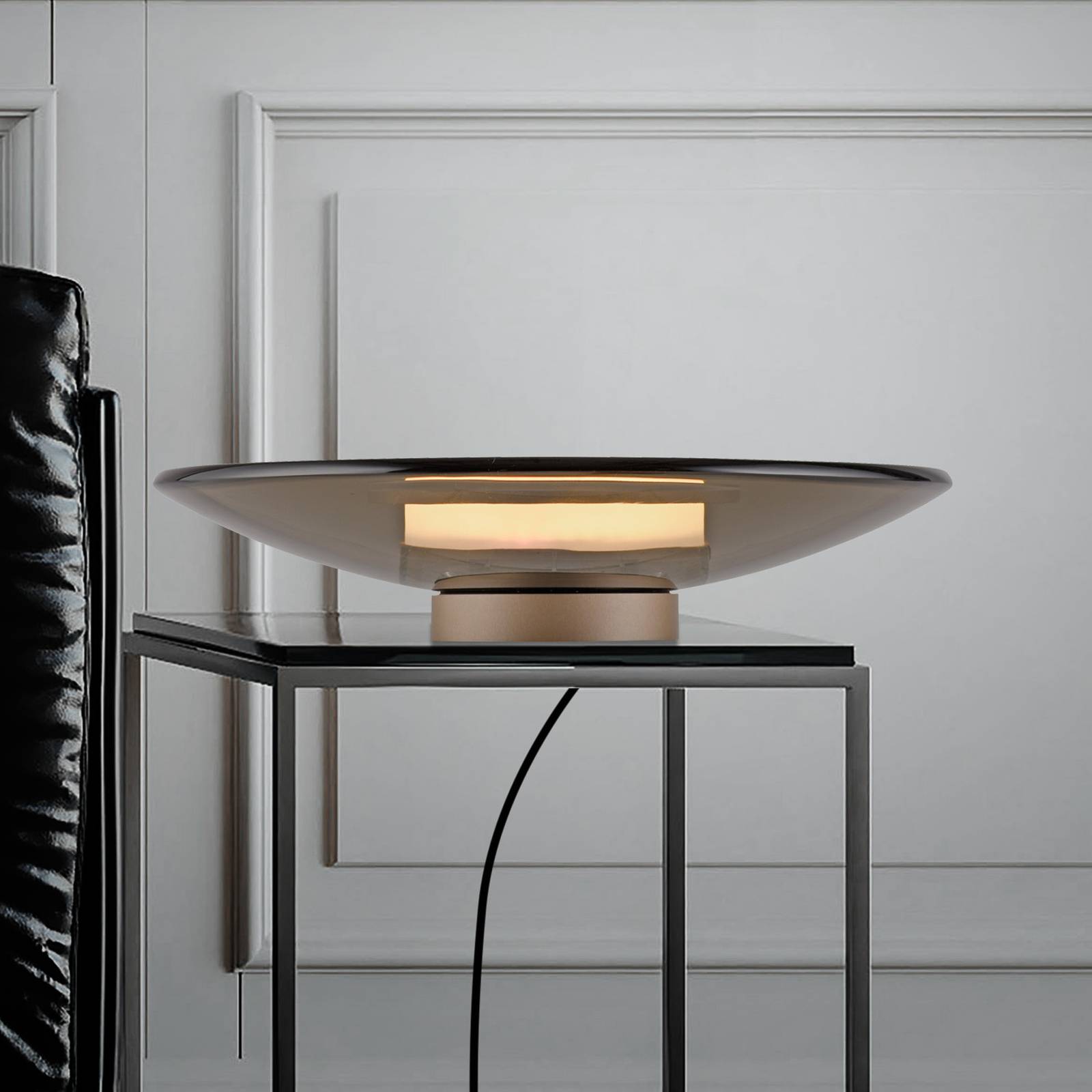 PURE lampe de table LED Moon bronze verre/aluminium variateur à intensité