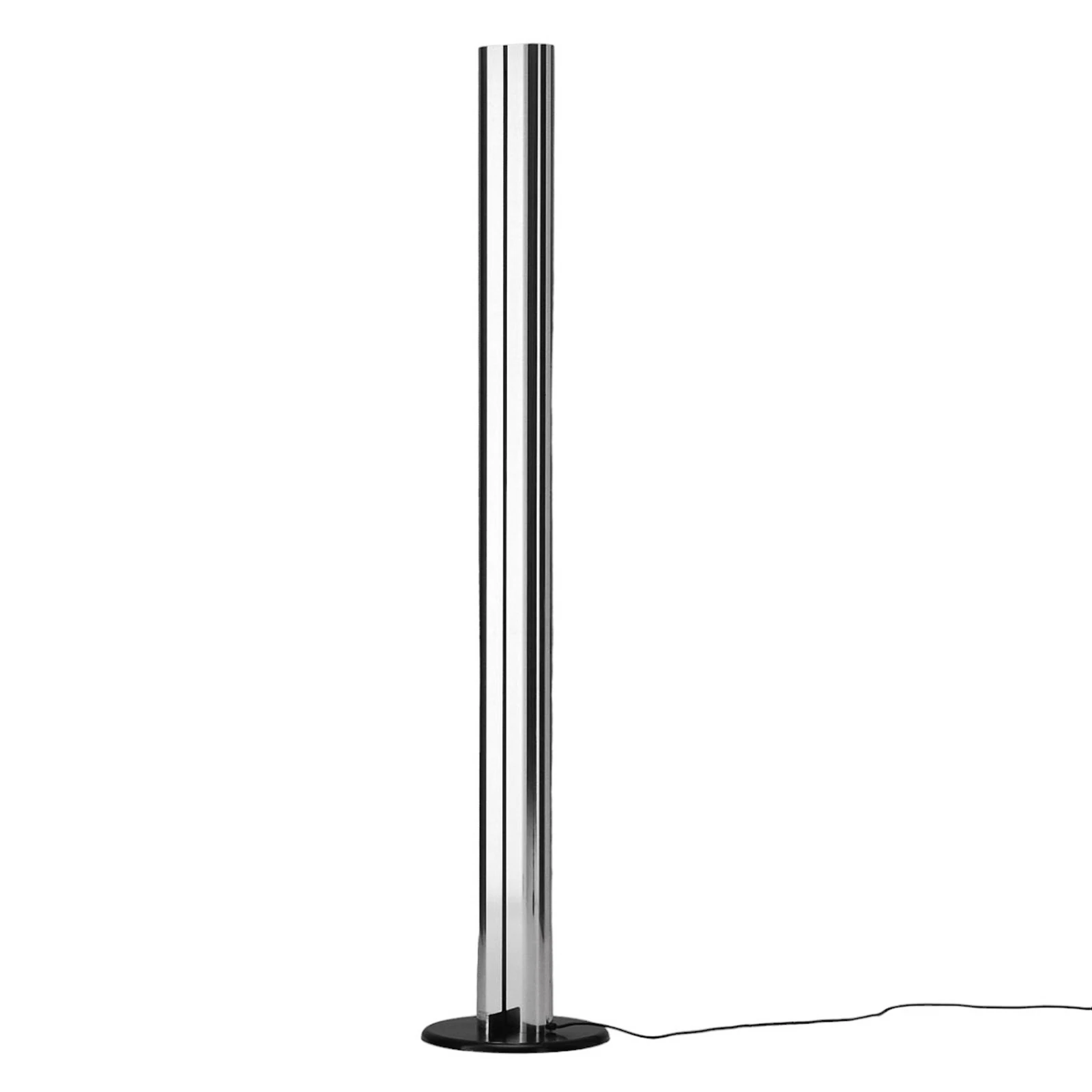 Megaron designer LED floor lamp, glossy alu