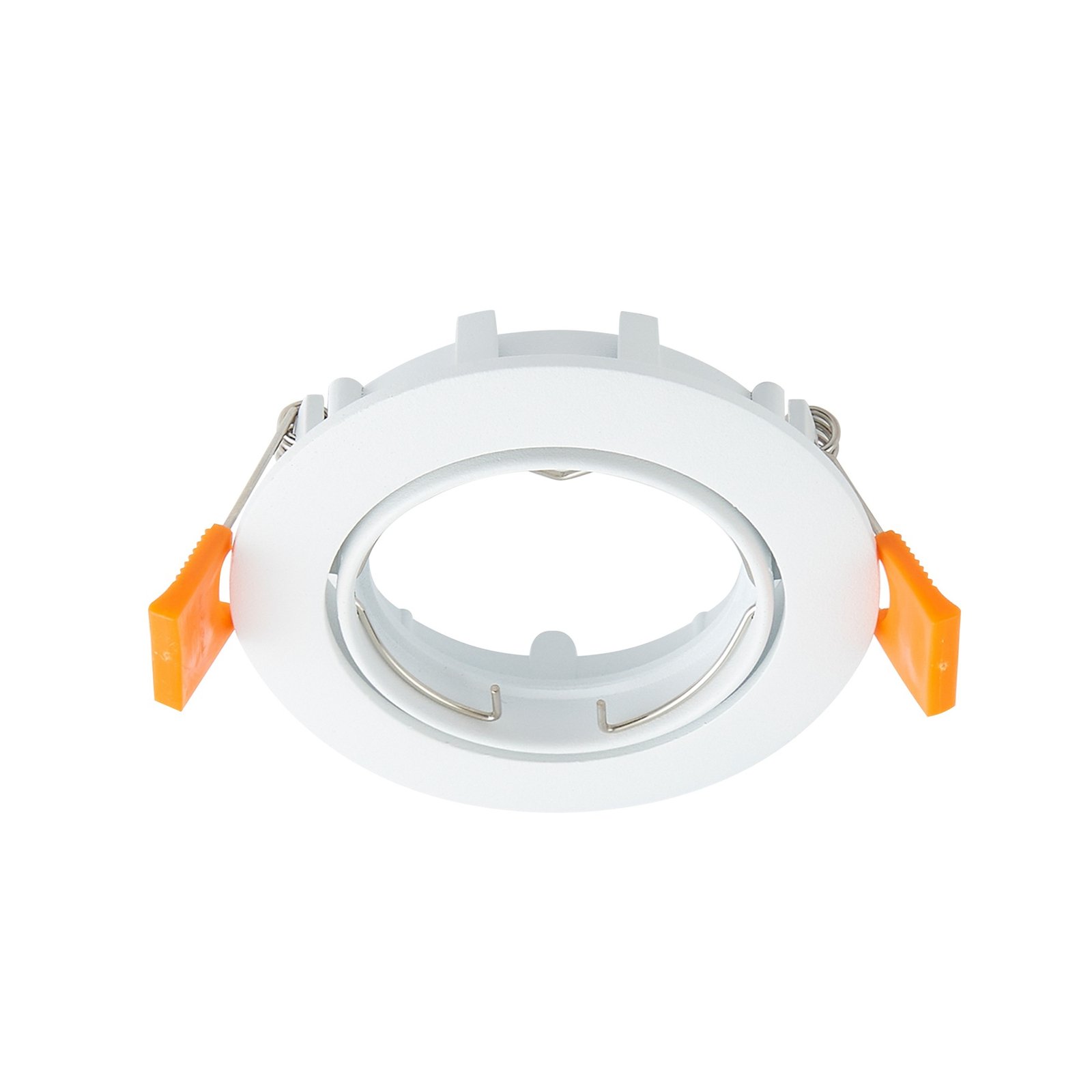 Prios plafond inbouwlamp Fibur, wit, aluminium, Ø 8,2 cm