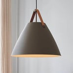 Hanglamp Strap met metalen kap beige, 48 cm