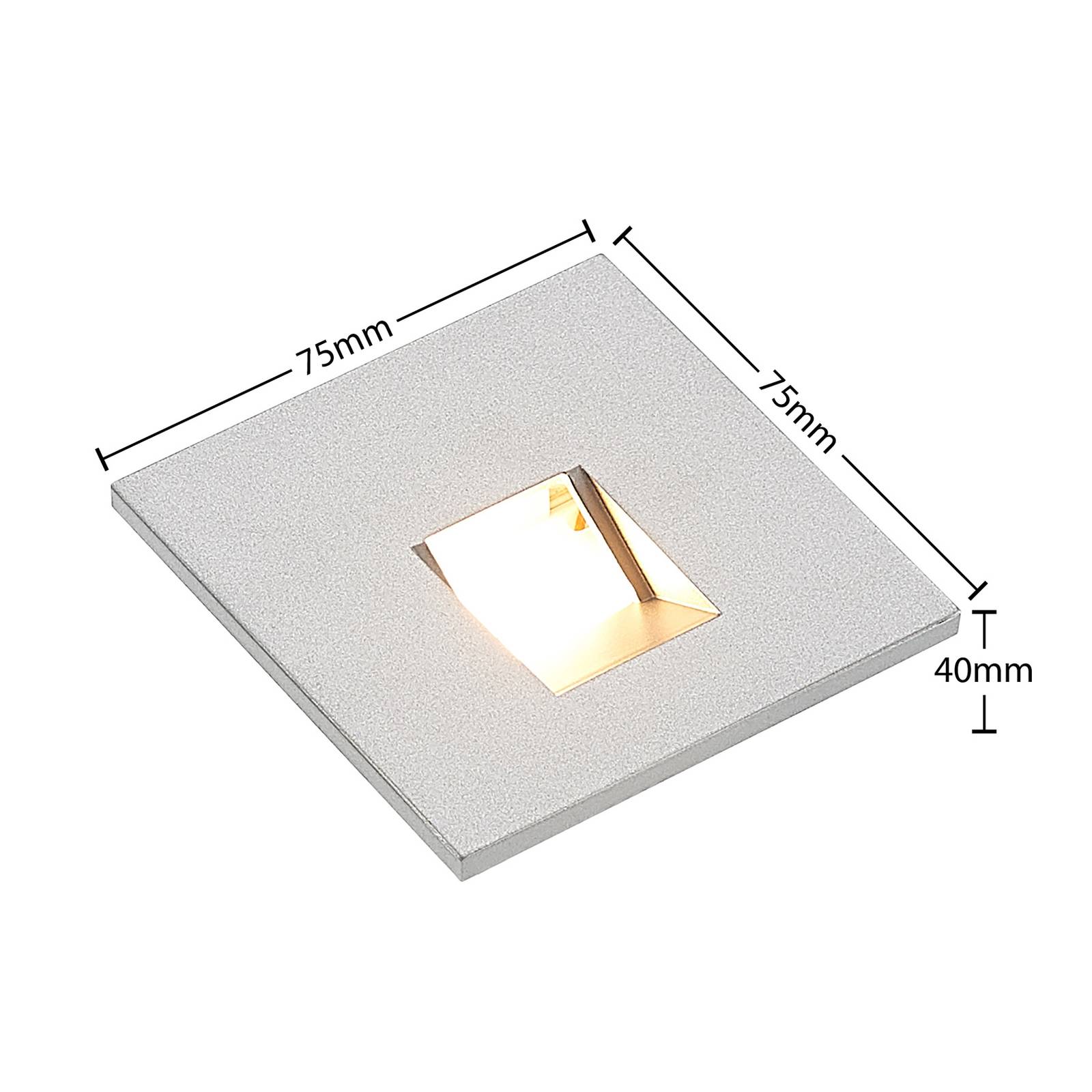 Oprawa wpuszczana LED Arcchio Vexi, 7,5 cm x 7,5 cm, srebrna, CCT