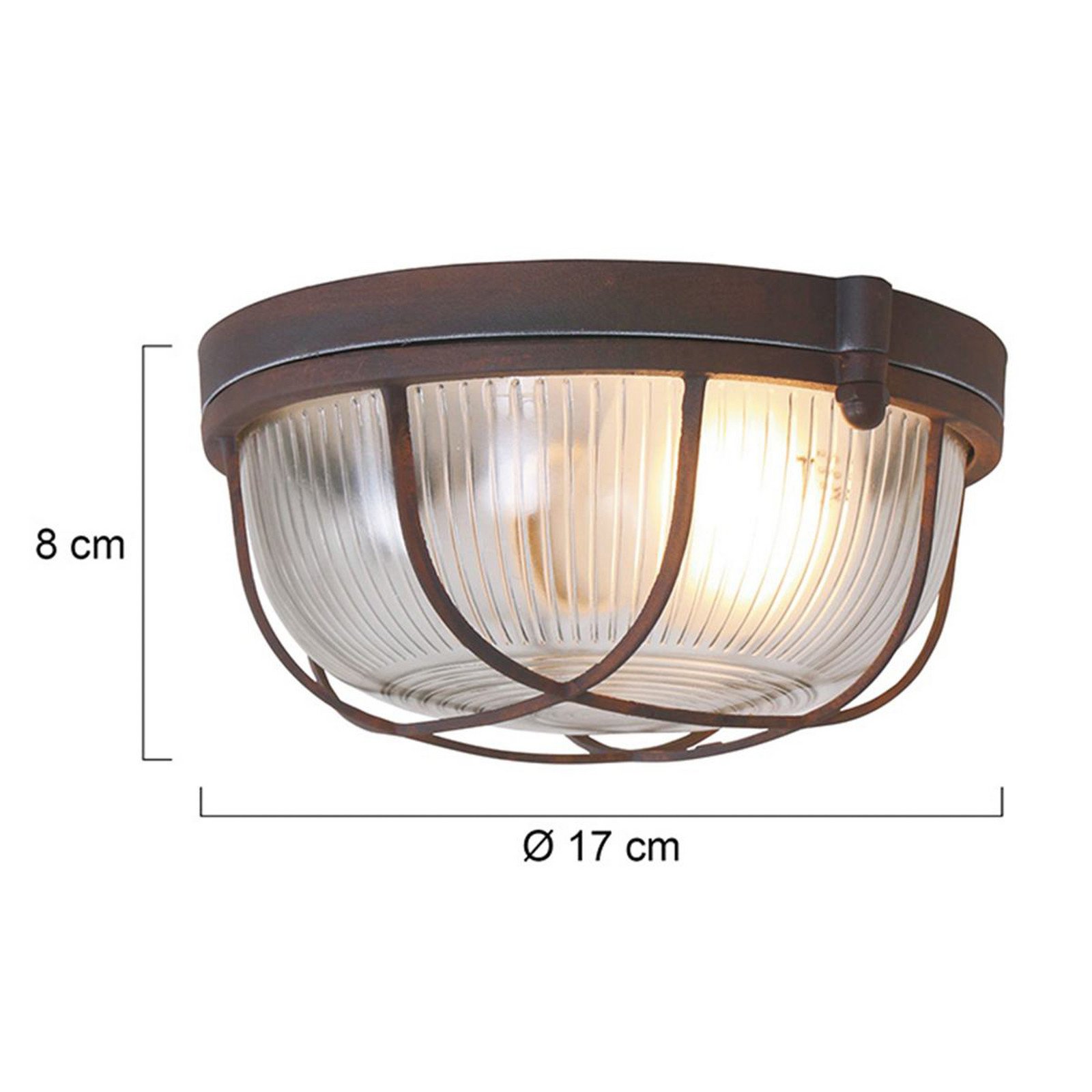 Steinhauer Plafonieră Lisanne maro Ø 17 cm metal sticlă E27 - Hol
