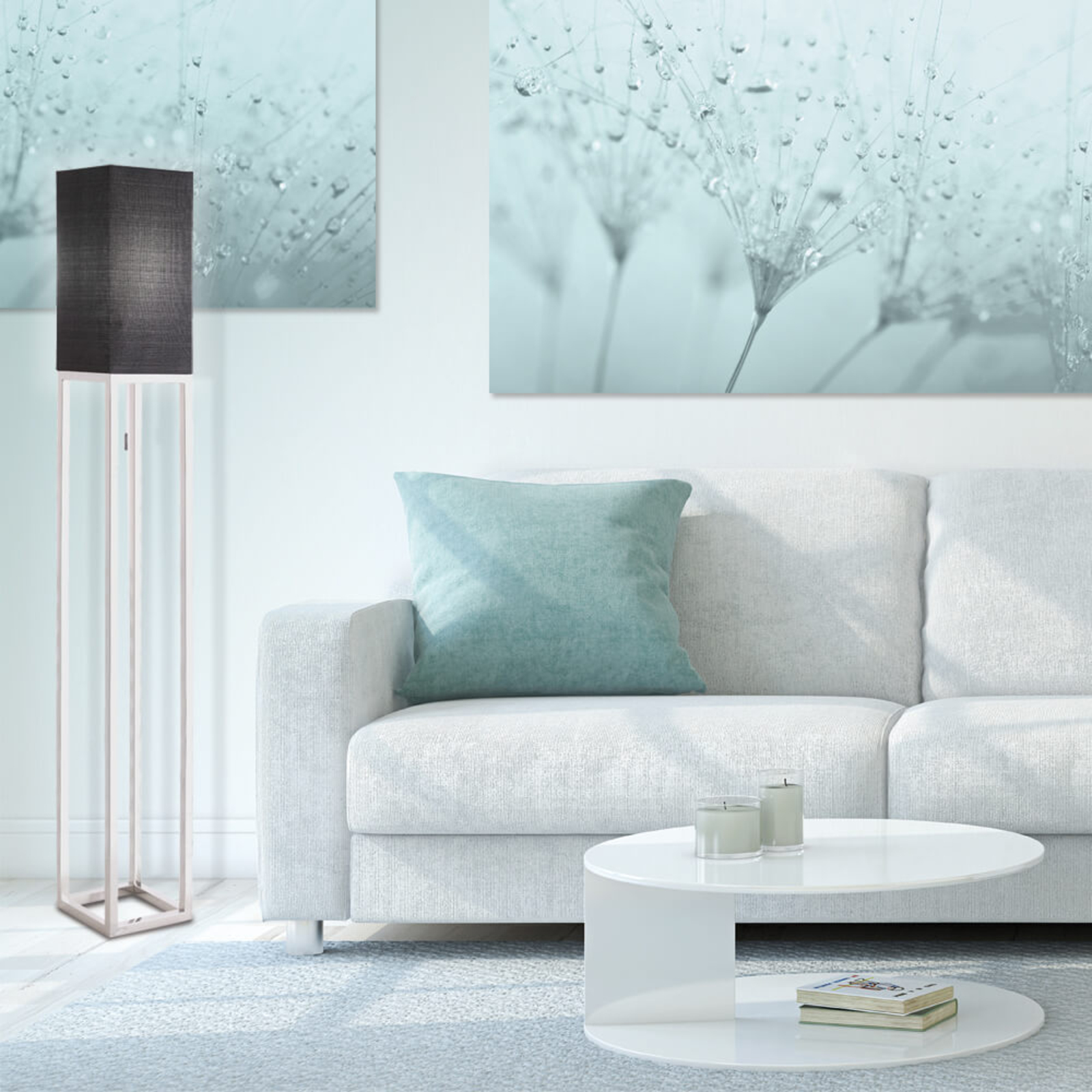 With pull switch - Mira fabric floor lamp