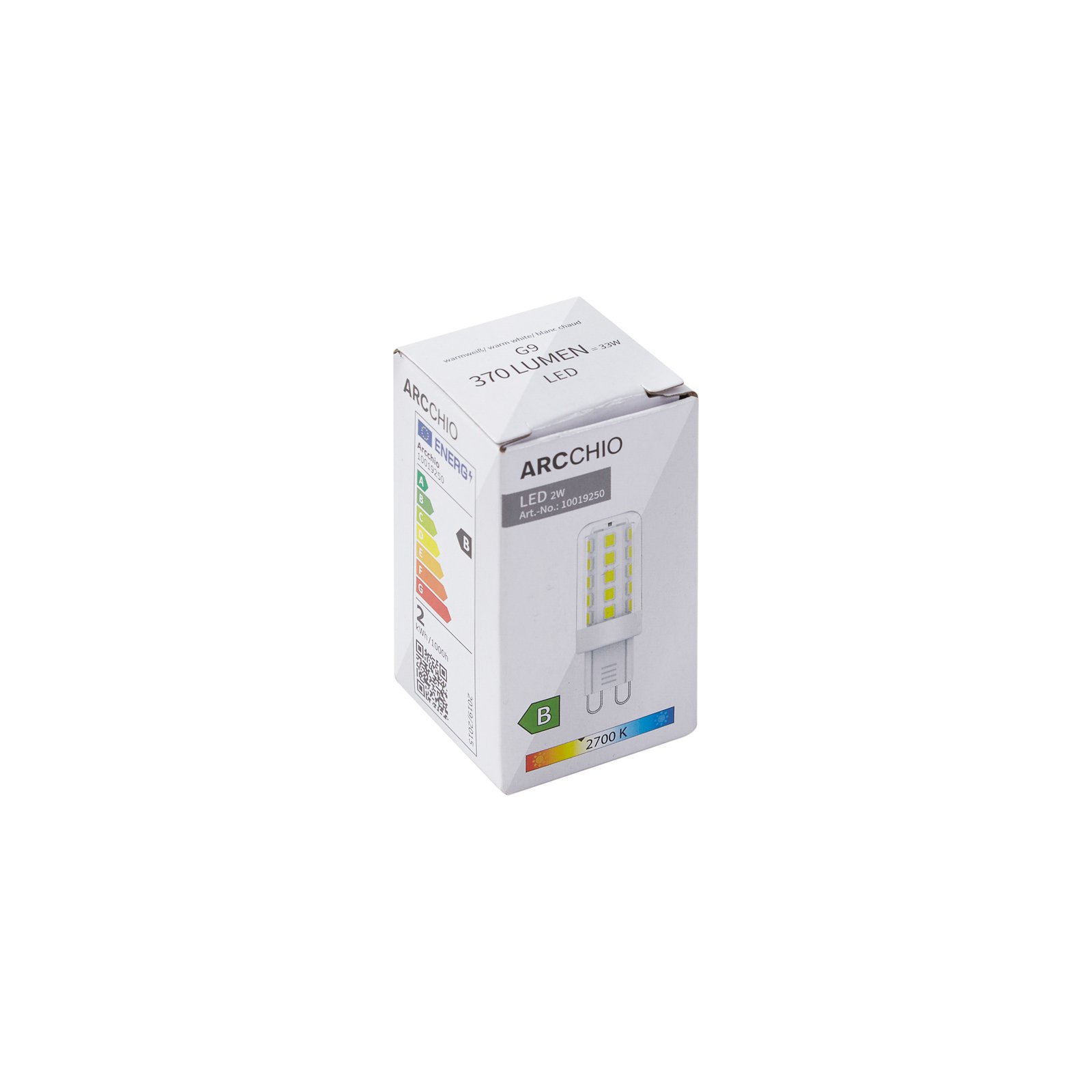 Arcchio LED-Leuchtmittel, G9, 2.700 K, 2 W, klar, 370 lm