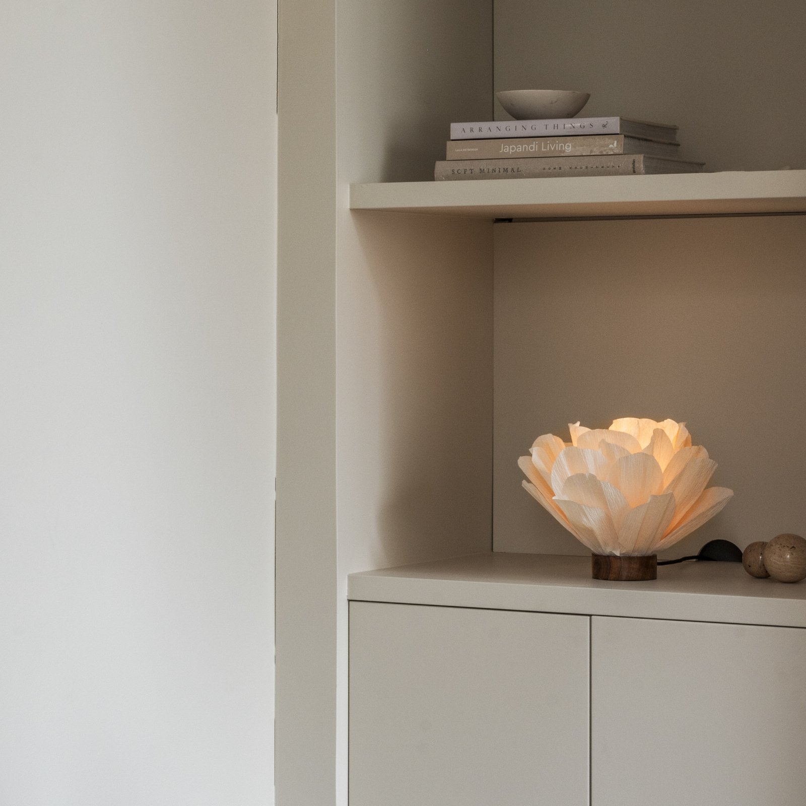 Lisa tafellamp, papier, wit, Ø 28 cm - Watt & Veke