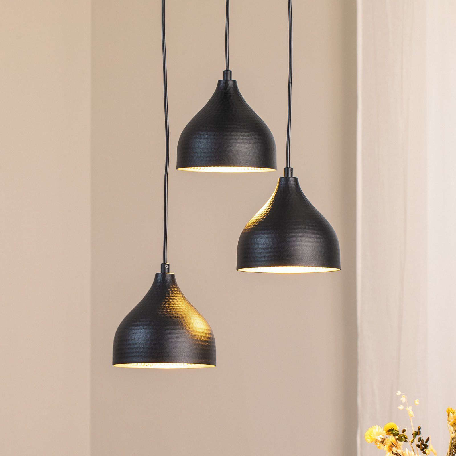 Pakabinamas šviestuvas Tatuiruotė 6201 3-light rondel black/gold