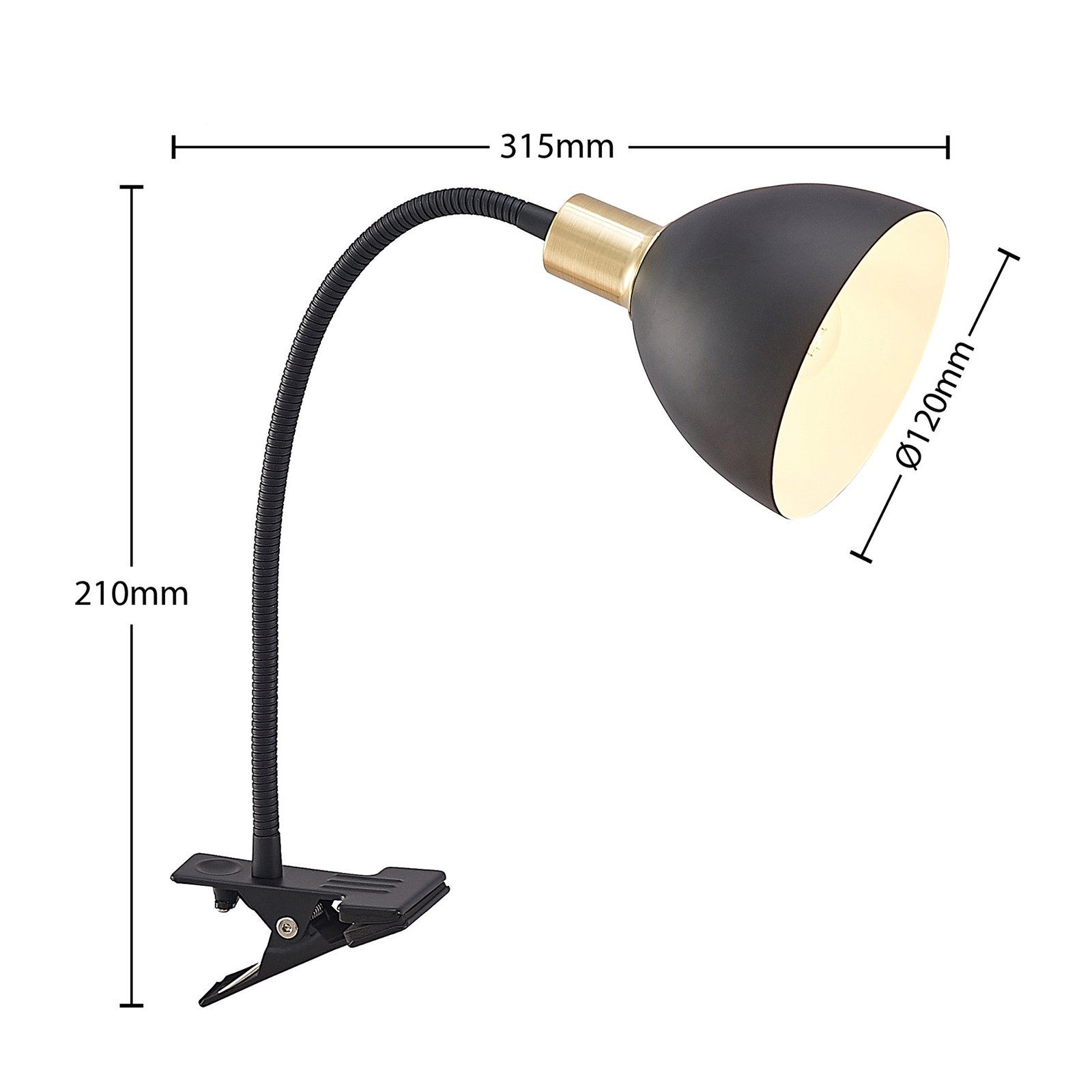 Genora Klemmelampe Black - Lindby