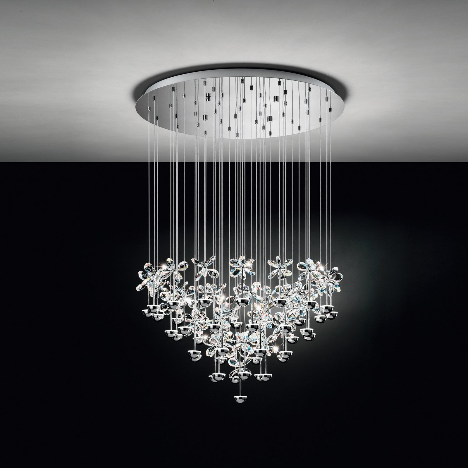 EGLO Stars Of Light LED-Hängeleuchte Pianopoli chrom Ø 78 cm