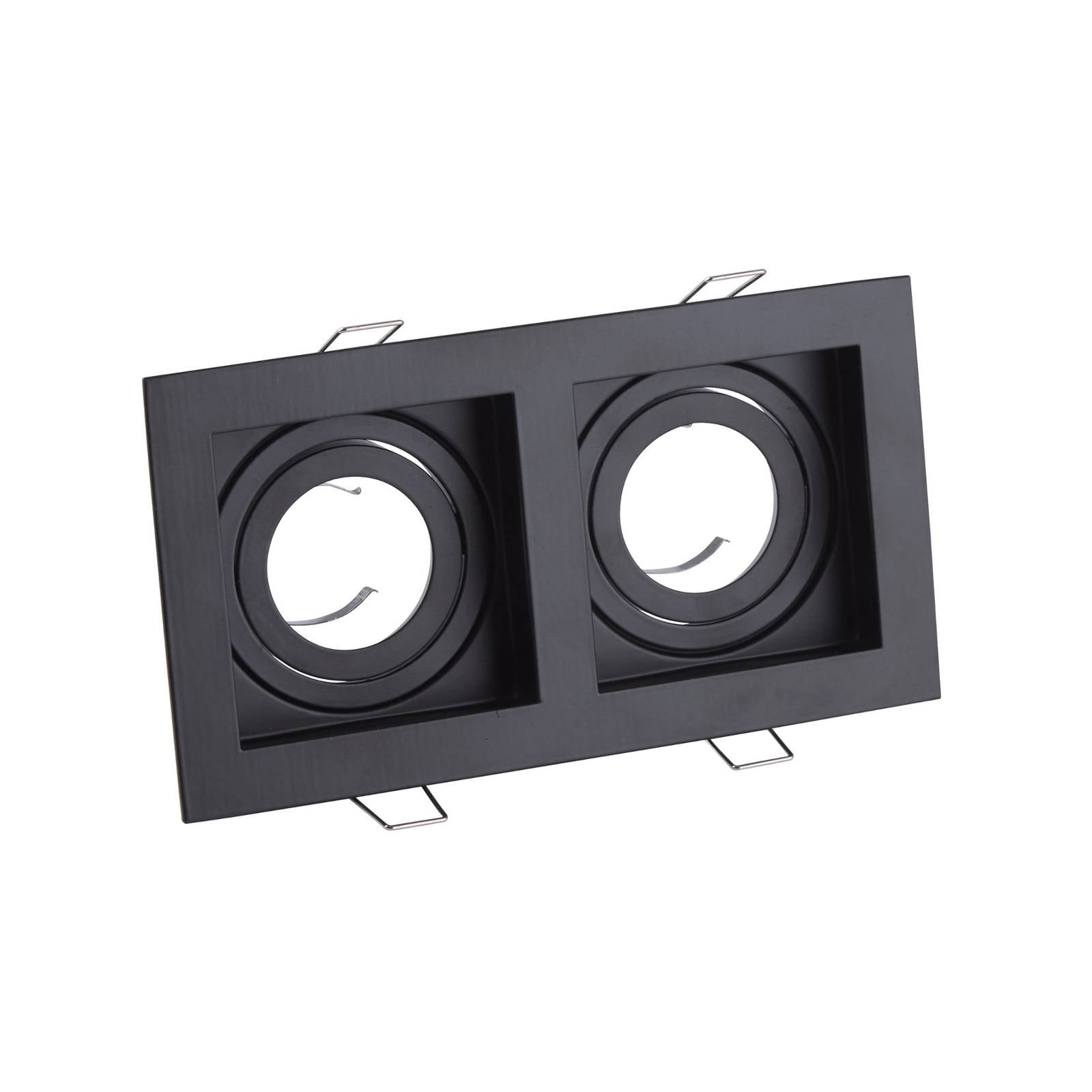 Einbauleuchte Grid Two, 2-flg, schwarz, 18,5x10cm, Alu, GU10