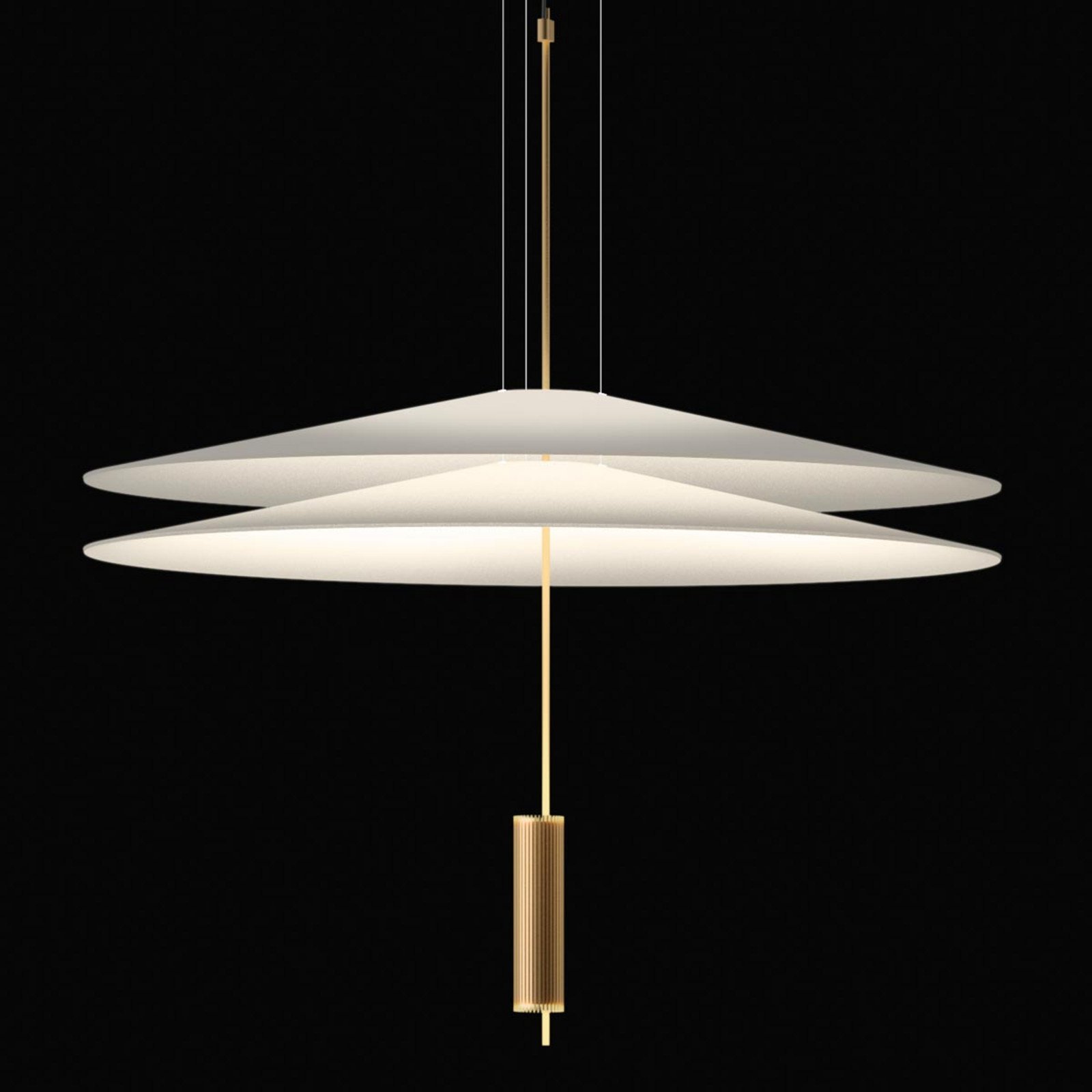 Vibia Flamingo - pendul LED 2 abajururi auriu