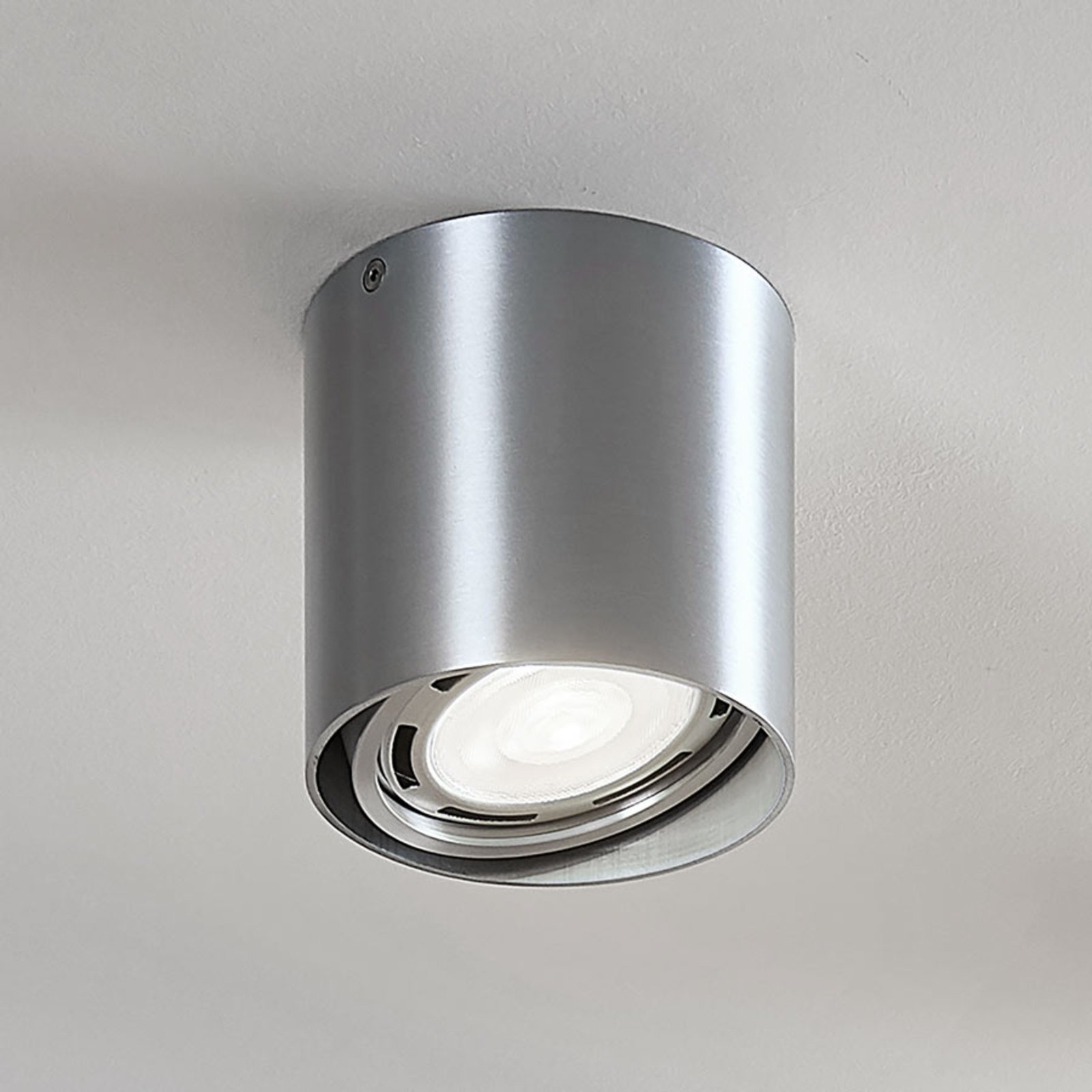 Rosalie LED downlight, 1-bulb, round, alu, Lampenwelt.com, for Kitchen, aluminium, metal, GU10, 11.5 W, energy efficiency: A+, H: 12 cm