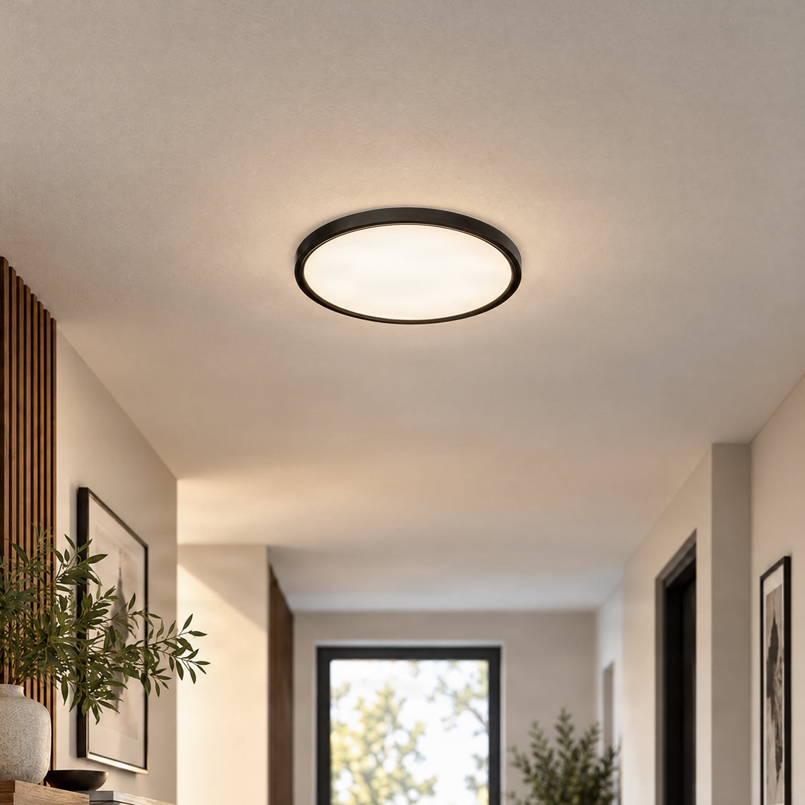 Lindby LED ceiling light Pravin, Ø 40 cm, CCT, black Lindby LED ceiling light Pravin, Ø 40 cm, CCT, black