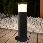 Lucande LED pjedestāla lampa Milou, augstums 30 cm, antracīts, alumīnijs