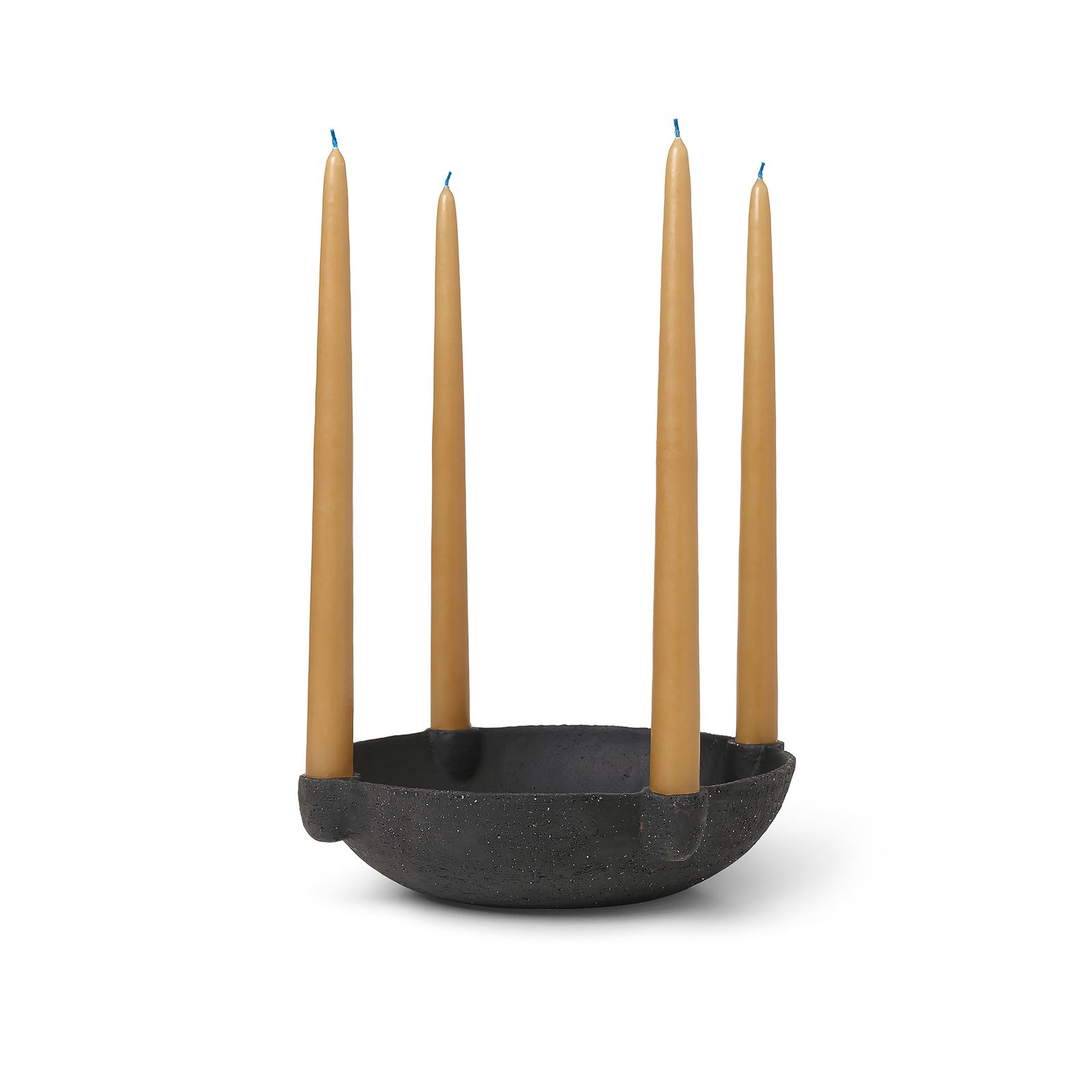 ferm LIVING Candlestick Bowl Large, grey, Ø 27 cm, ceramic