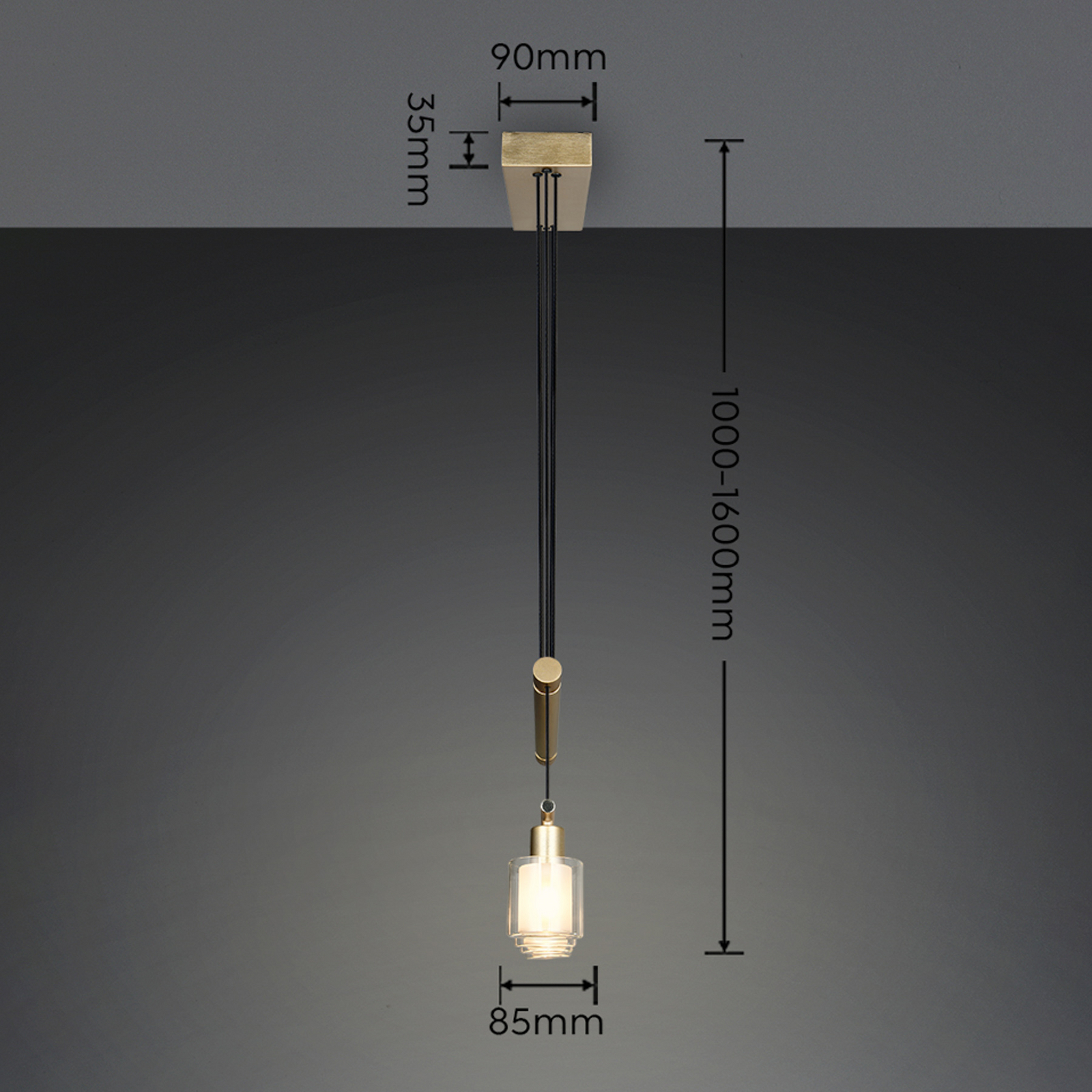 Hanglamp Neralo 4-lamps, goudkleurig, metaal, E14, verstelbaar Hanglamp Neralo 4-lamps, goudkleurig, metaal, E14, verstelbaar