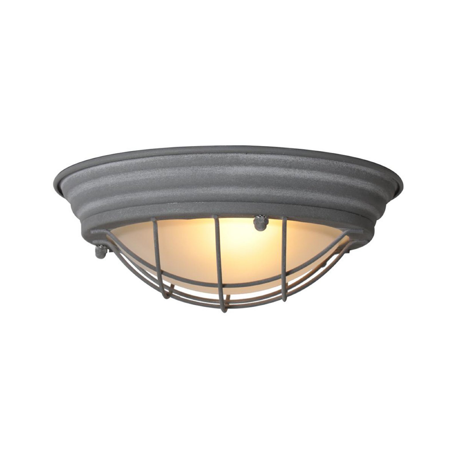 Lisanne ceiling light, grey, Ø 29 cm, metal, glass, E27
