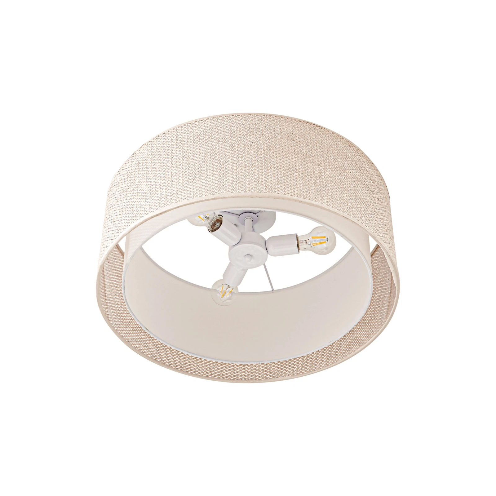 Plafonnier Lindby Soula, Ø 60 cm, beige, plastique, E27
