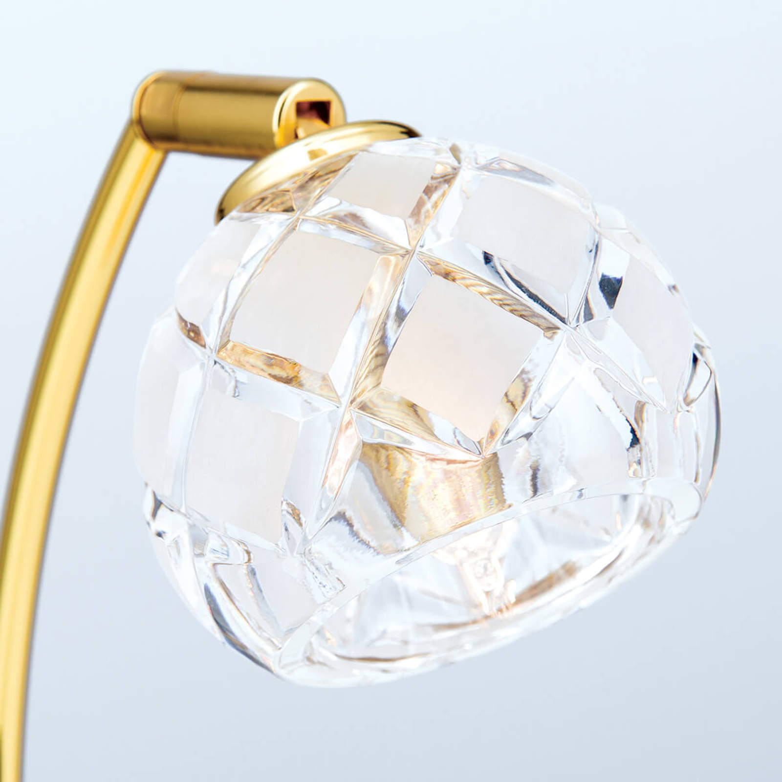 Lampa stołowa z kryształami Maderno, złota