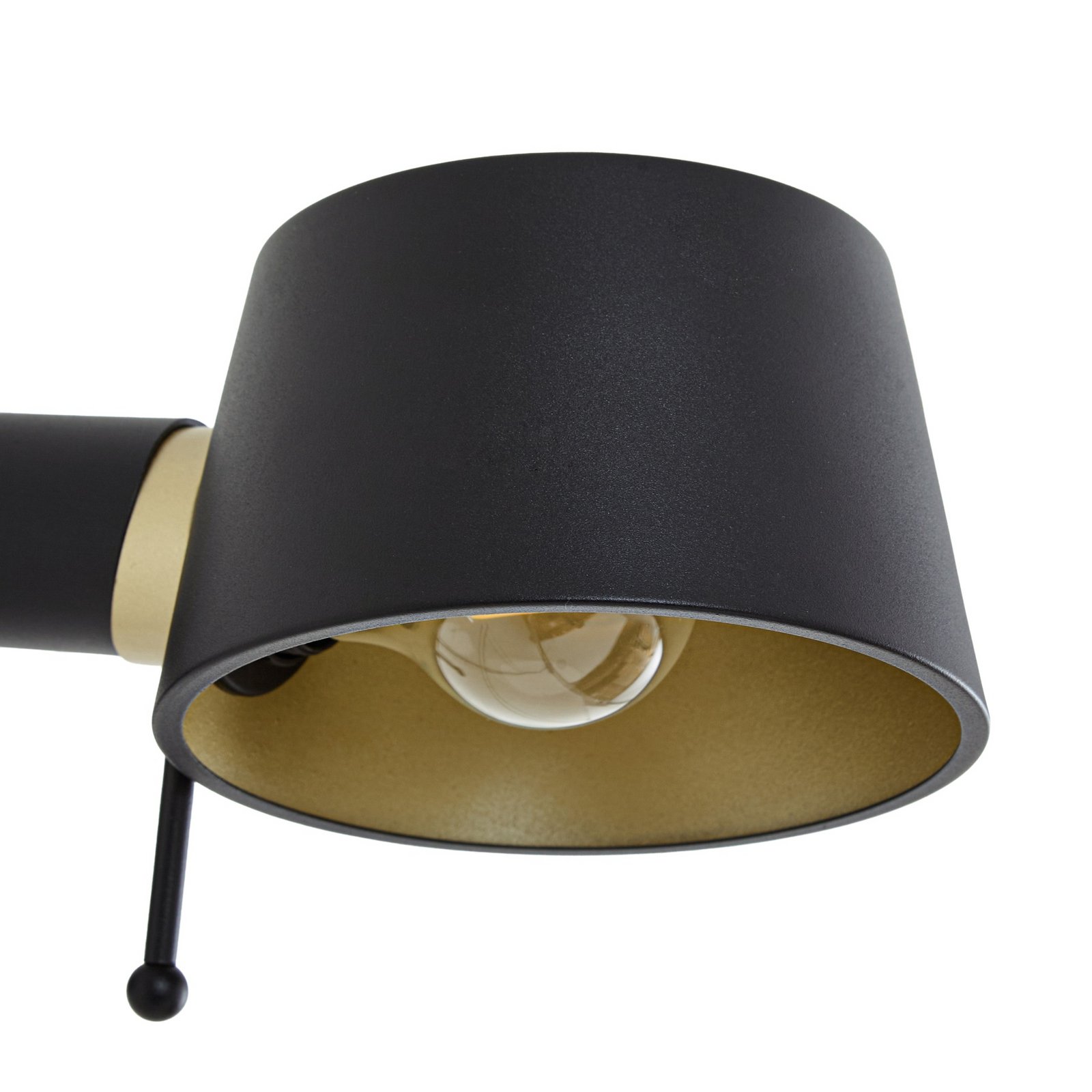 Lucande Applique Silka, 14 cm, nera, flessibile, spina