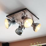 Barnstaple ceiling light industrial look, 4-bulb