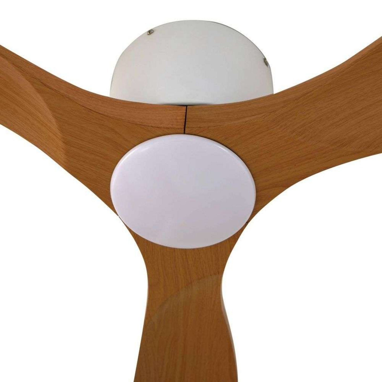 Moneno LED Ventilatore a soffitto Bianco/Legno - Lucande