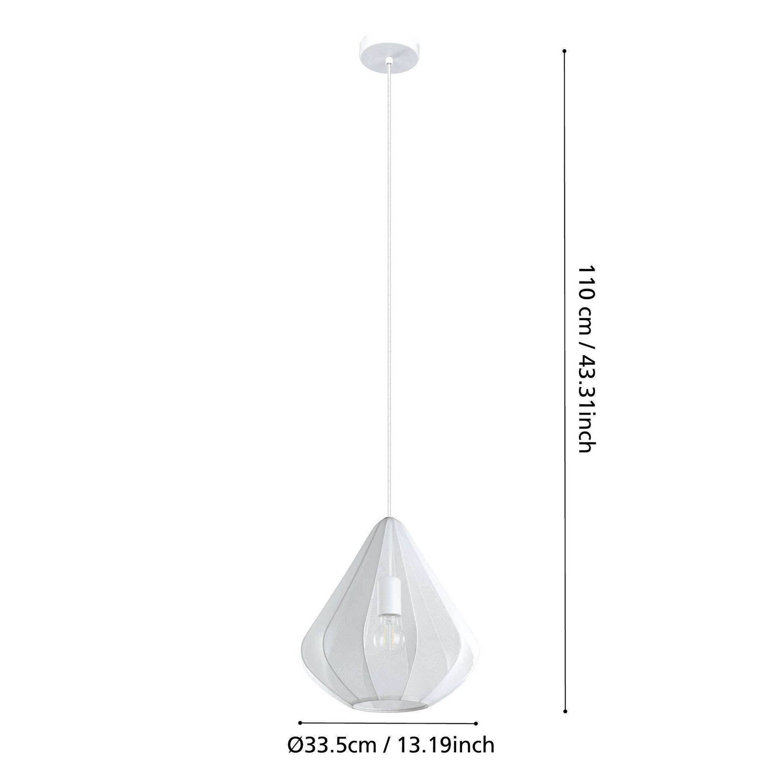 Lampa wisząca Dolwen, biała, Ø 33,5 cm