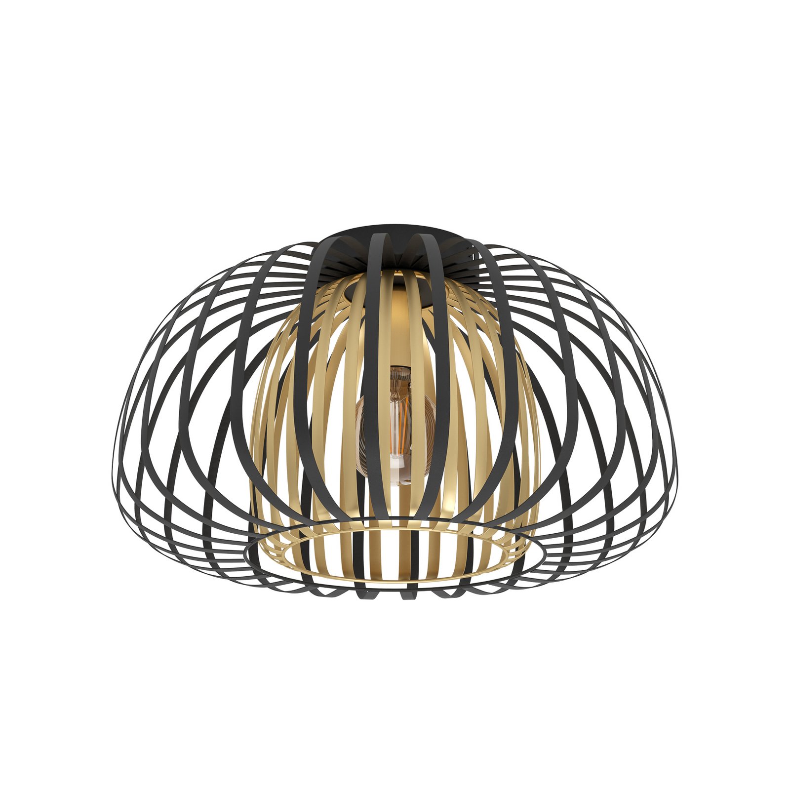 Encinitos ceiling light, black/brass