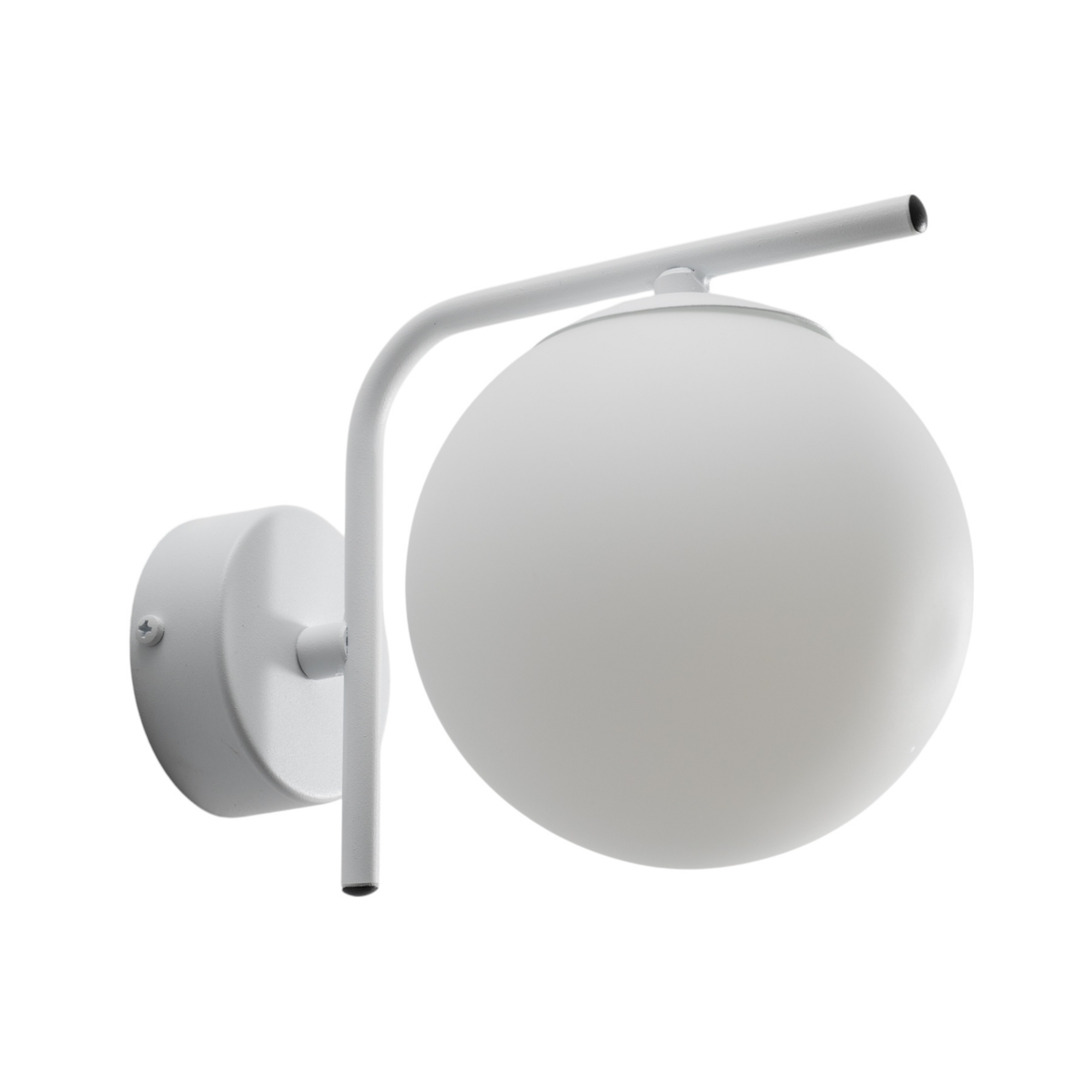 Aplique de pared Aurora, blanco, cristal, 17 cm de altura, esfera, E14