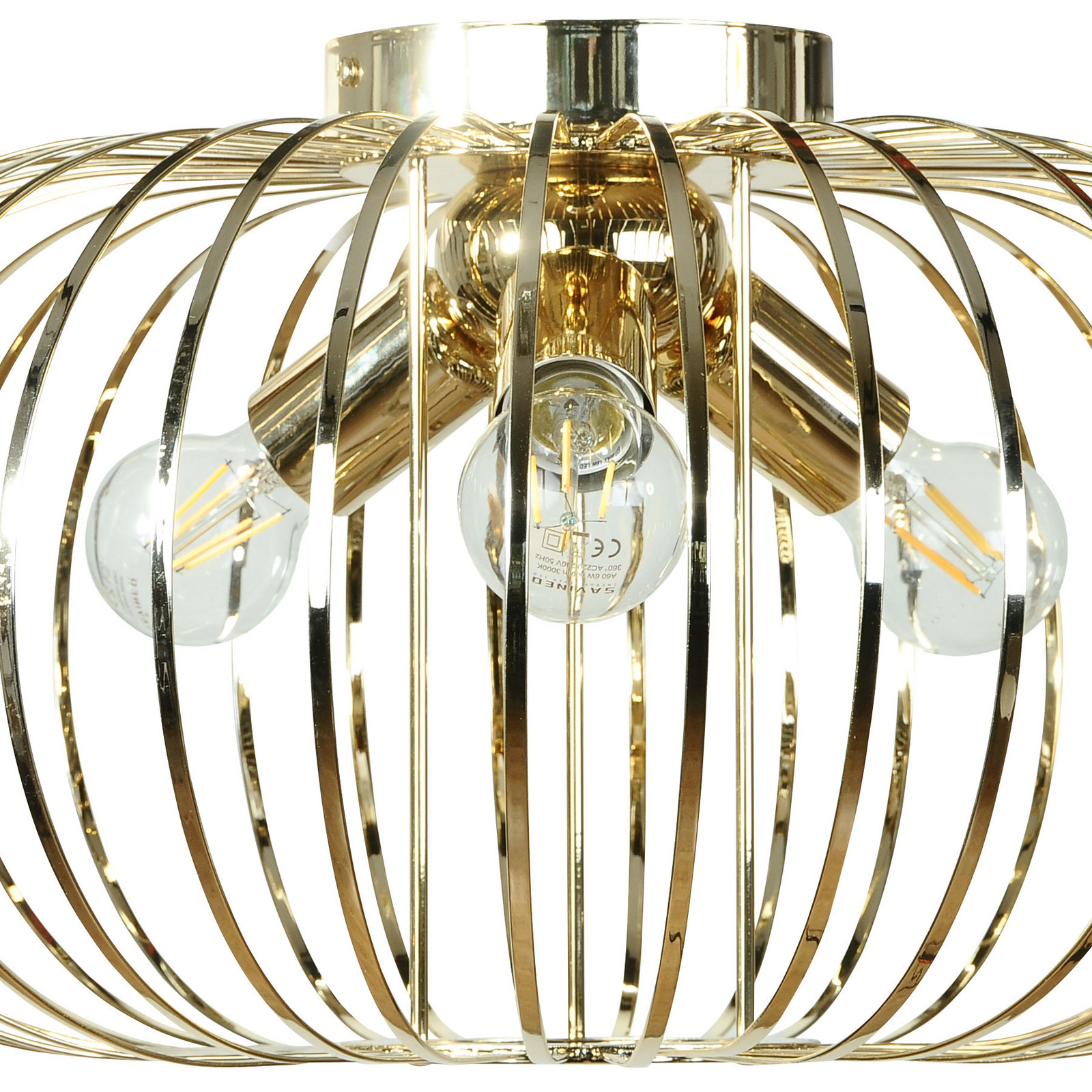 Domiluce Plafonieră Globe auriu Ø 51 cm 3 becuri E27 - Camera de zi / sufragerie - Metal