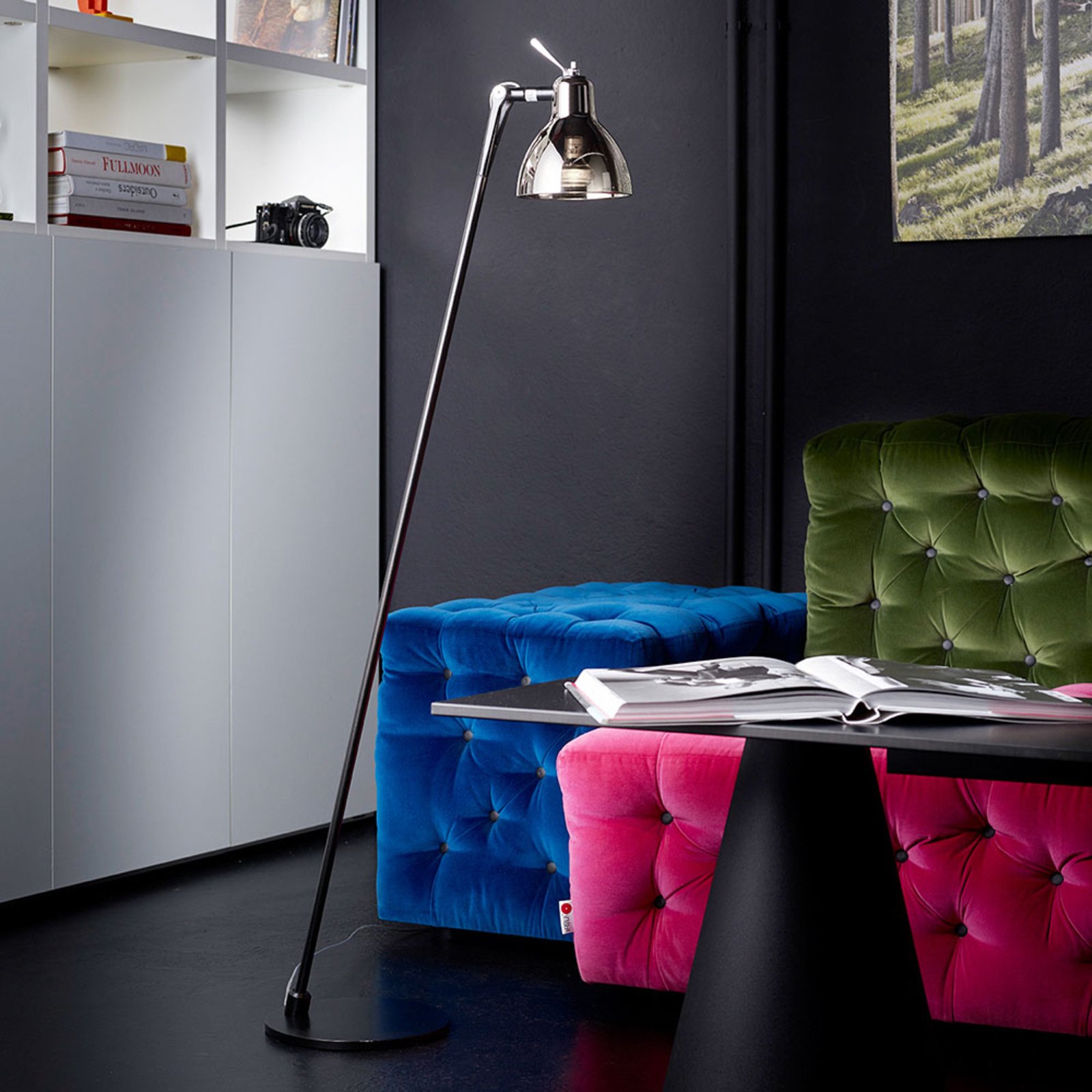 Luxy Glam F0 Stehleuchte schwarz/rauch, klar - Rotaliana