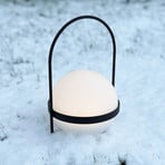 Dyberg Larsen aurinkokäyttöinen LED-lamppu Summer, valkoinen/musta korkeus 26 cm