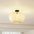 Lindby Kessia ceiling light, natural bamboo, Ø 40 cm