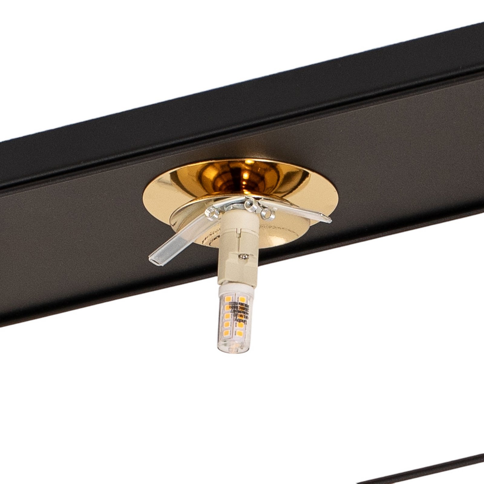 Deckenleuchte Aroma, 3-flammig, schwarz/weiß/gold, Stahl
