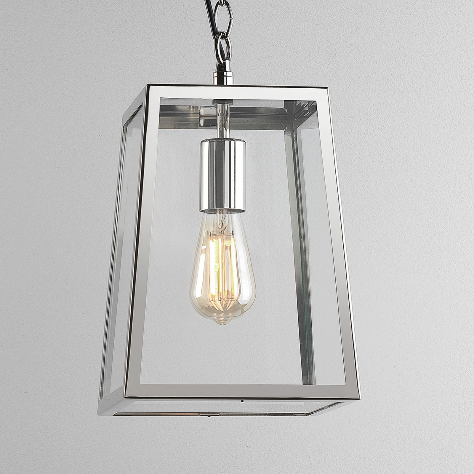 Astro Calvi outdoor pendant light, 22.6 cm, nickel, metal, stainless steel, glass, E27, 60 W, energy efficiency: A++, L: 22.6 cm, W: 22.6 cm, H: 30.5 cm