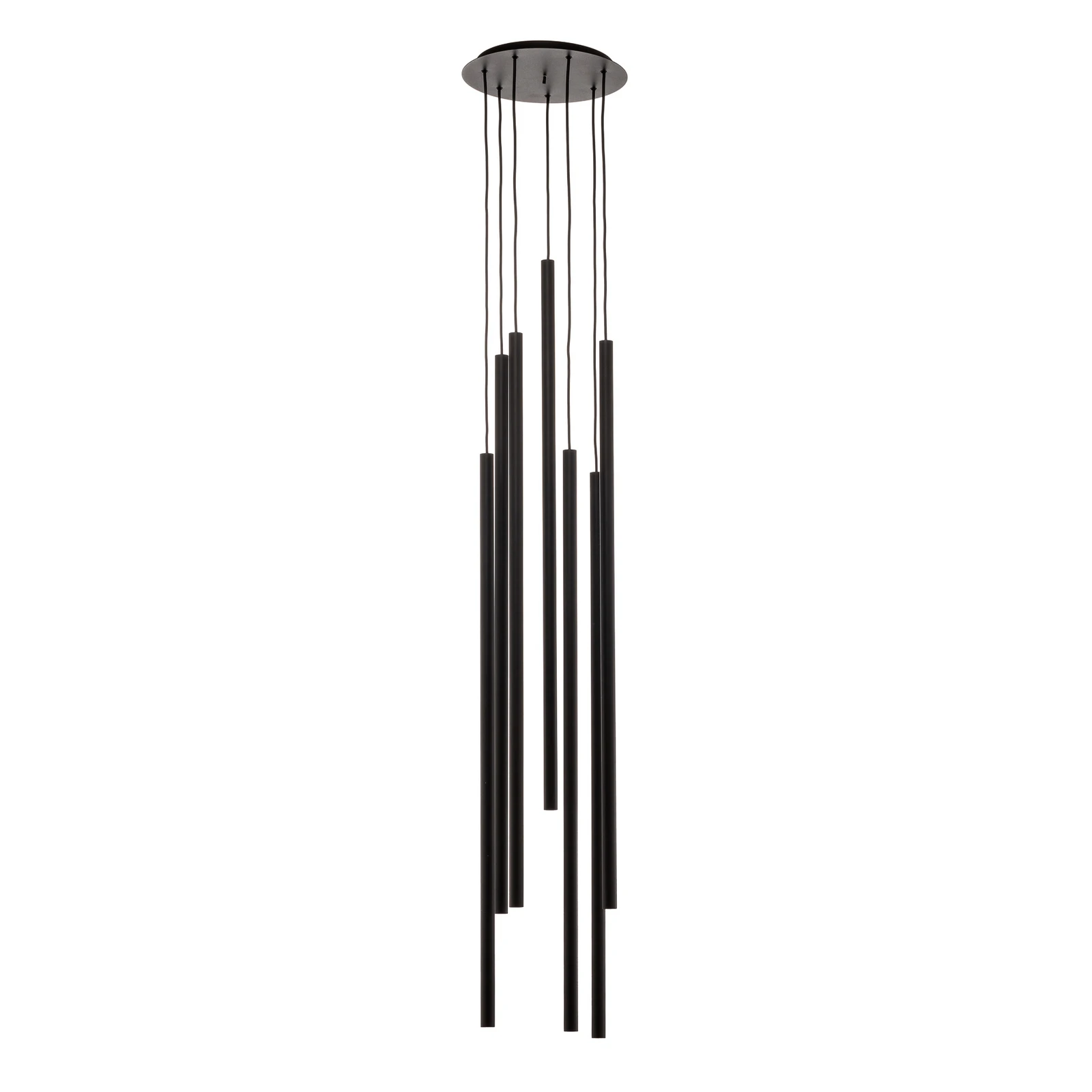 Hanglamp Laser, 7-lamps, zwart