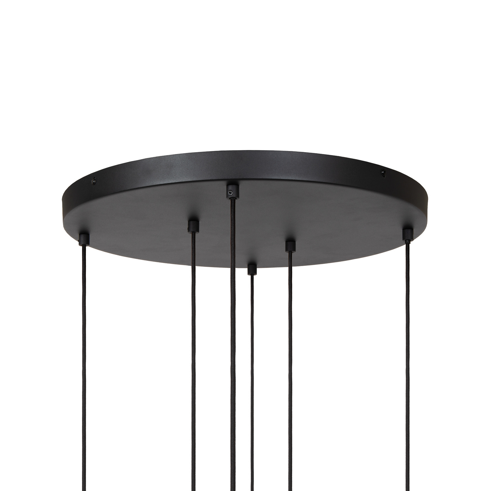 Visoka svetilka Joanet, Ø 65 cm, dimna/medenina steklo/kovina 6-svetilna.