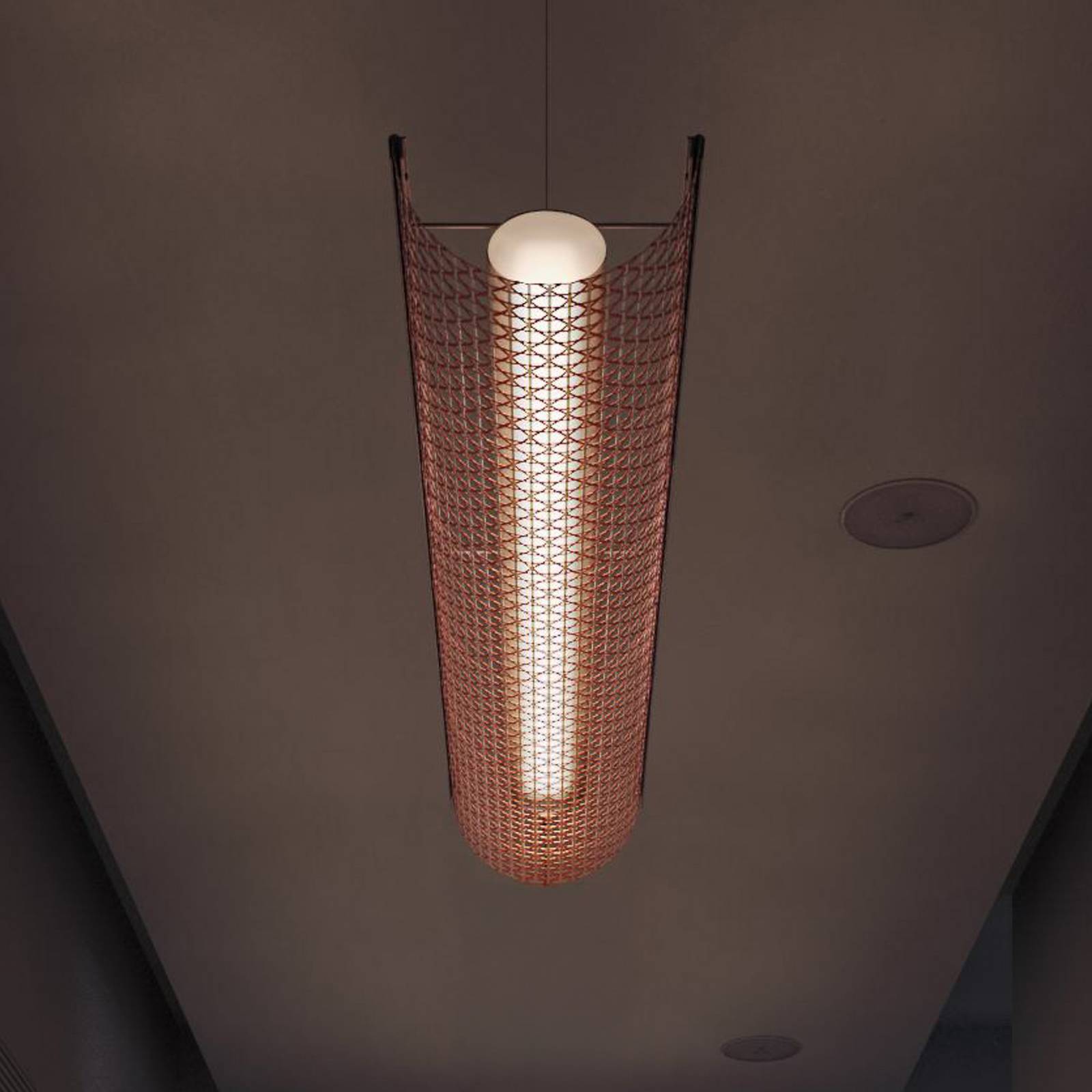 Lampa wisząca Bover LED Nans Balis S/140, brązowy/czerwony, 140 cm