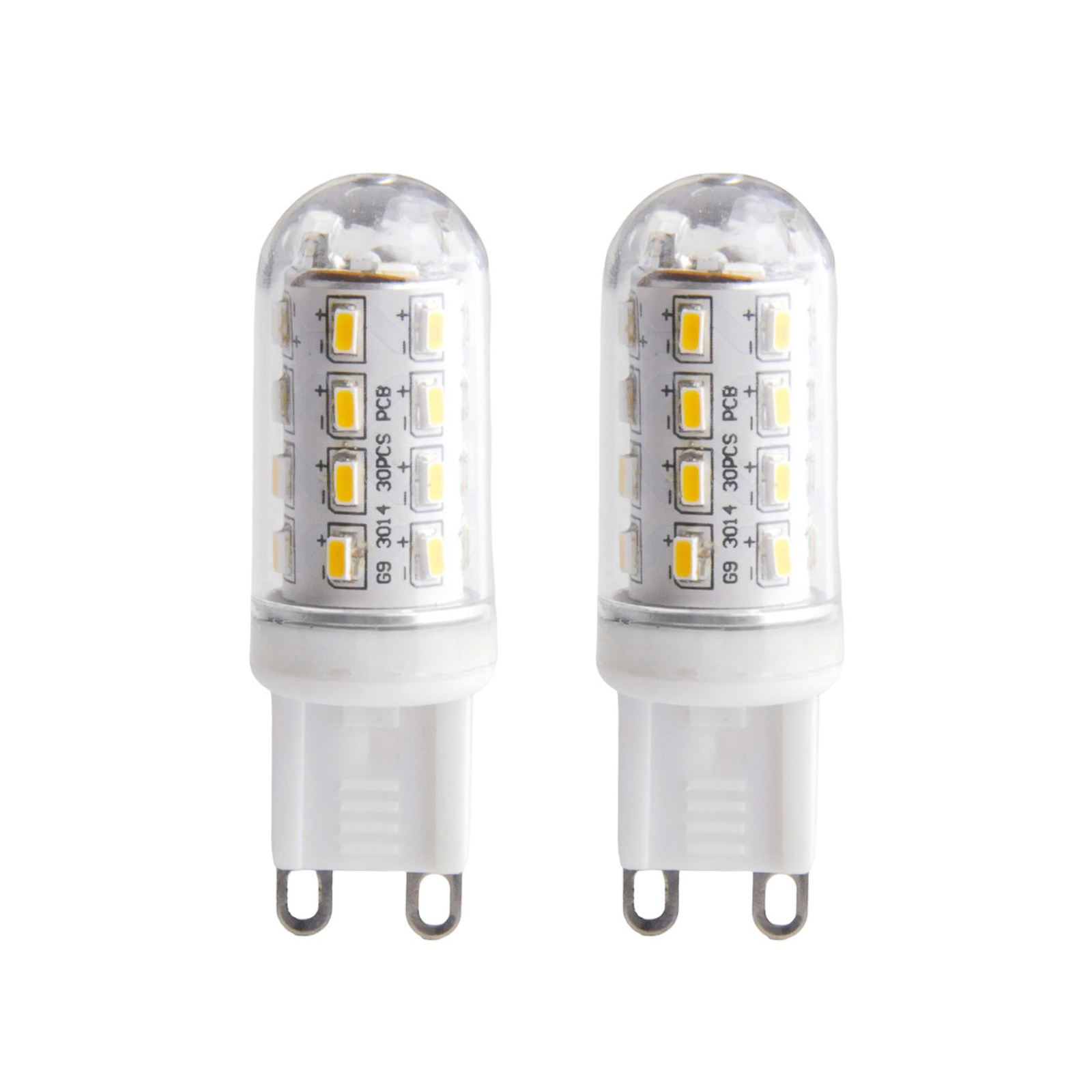 Lampadina LED tubolare G9 3W 830 trasparente 2x