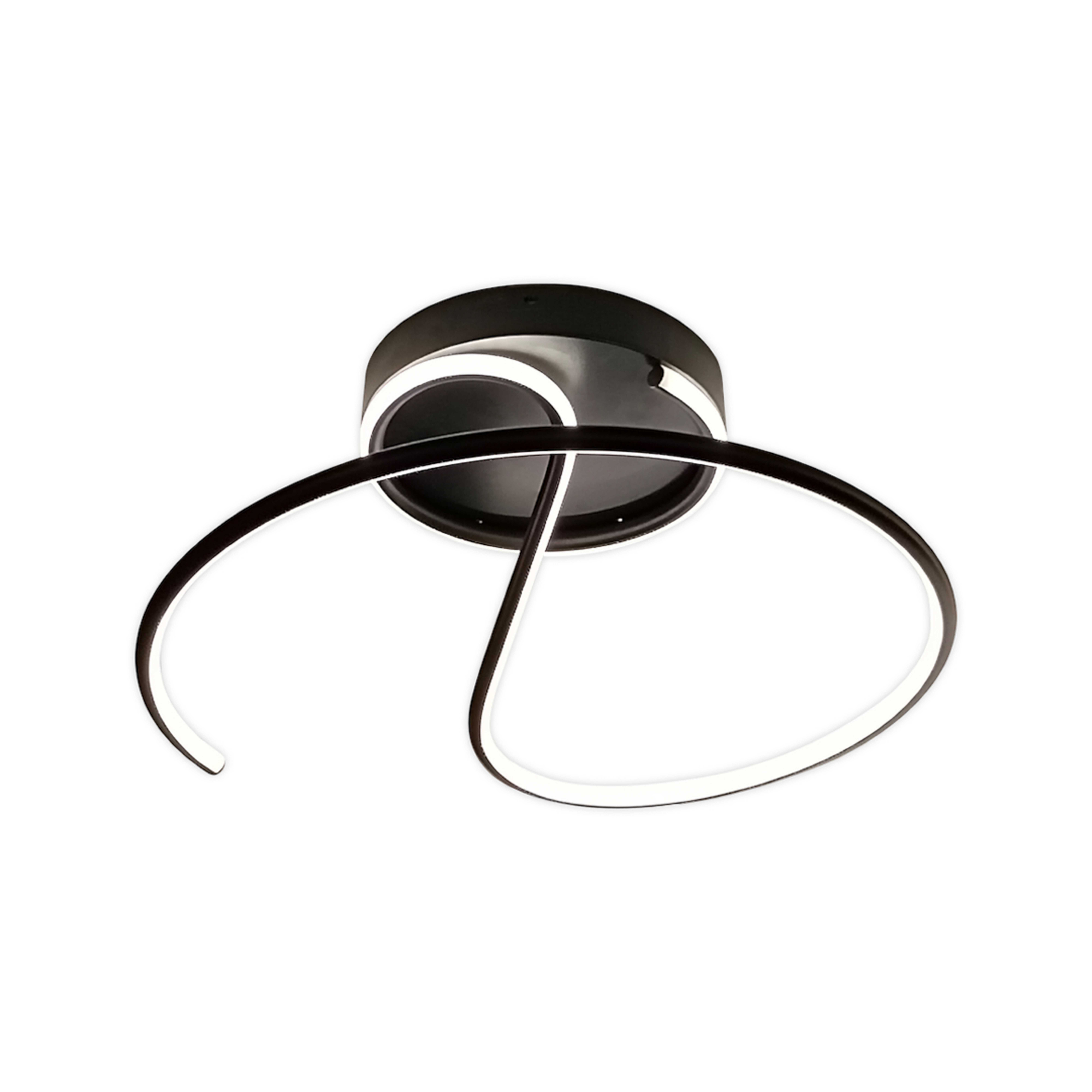 Delta LED ceiling light, metal, black, 4,000 K
